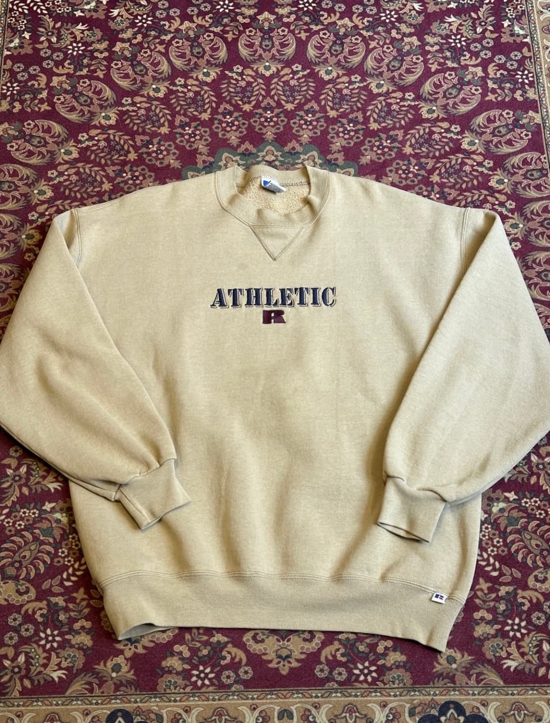 90's 러셀 애슬레틱 스웻 셔츠 베이지 XL size 상품이미지1