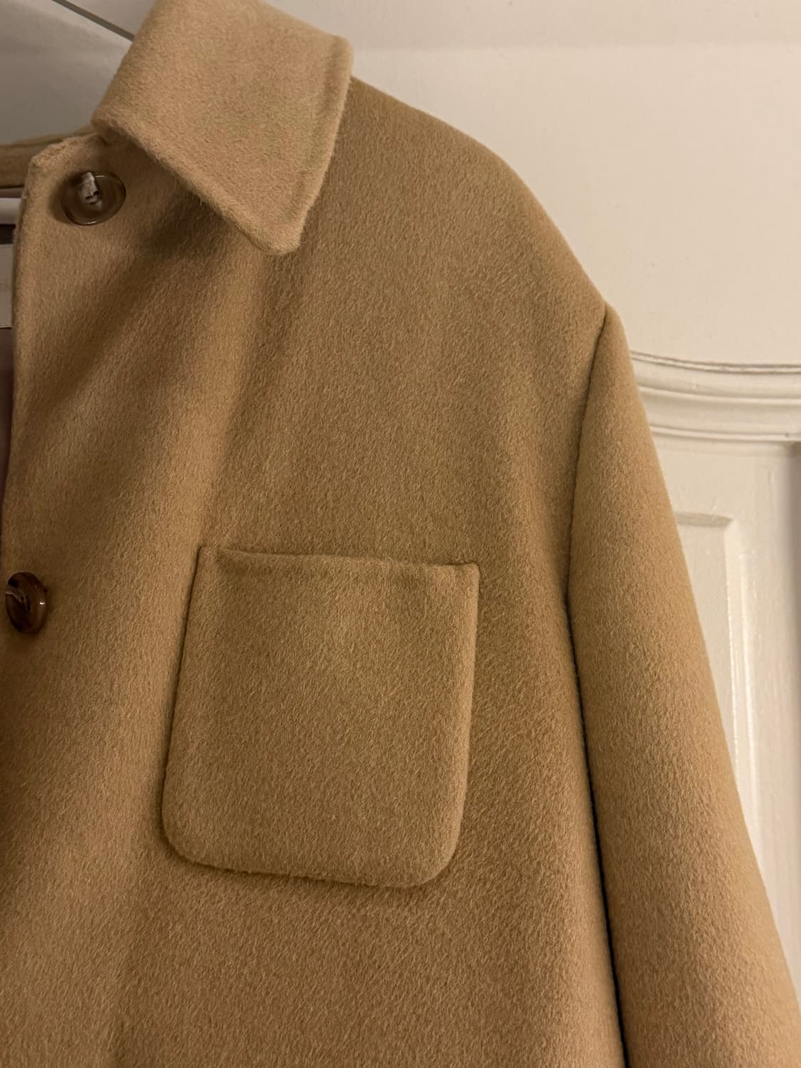 울 90% 핸드메이드 코트 카멜베이지 상품이미지4