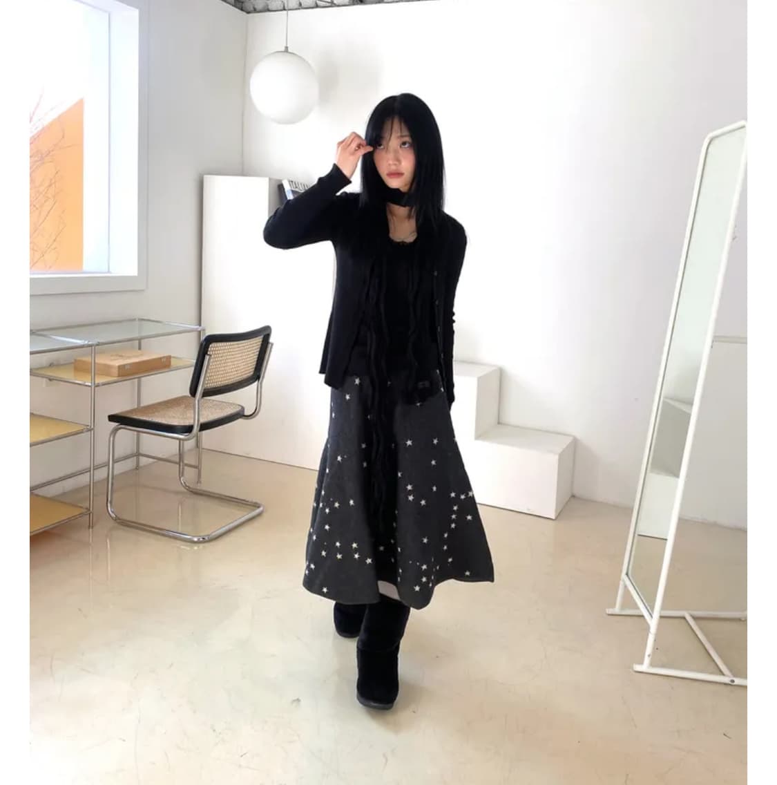 이즈이즈 (구 나의나인) 샤이닝 스타 스커트 그레이 상품이미지2