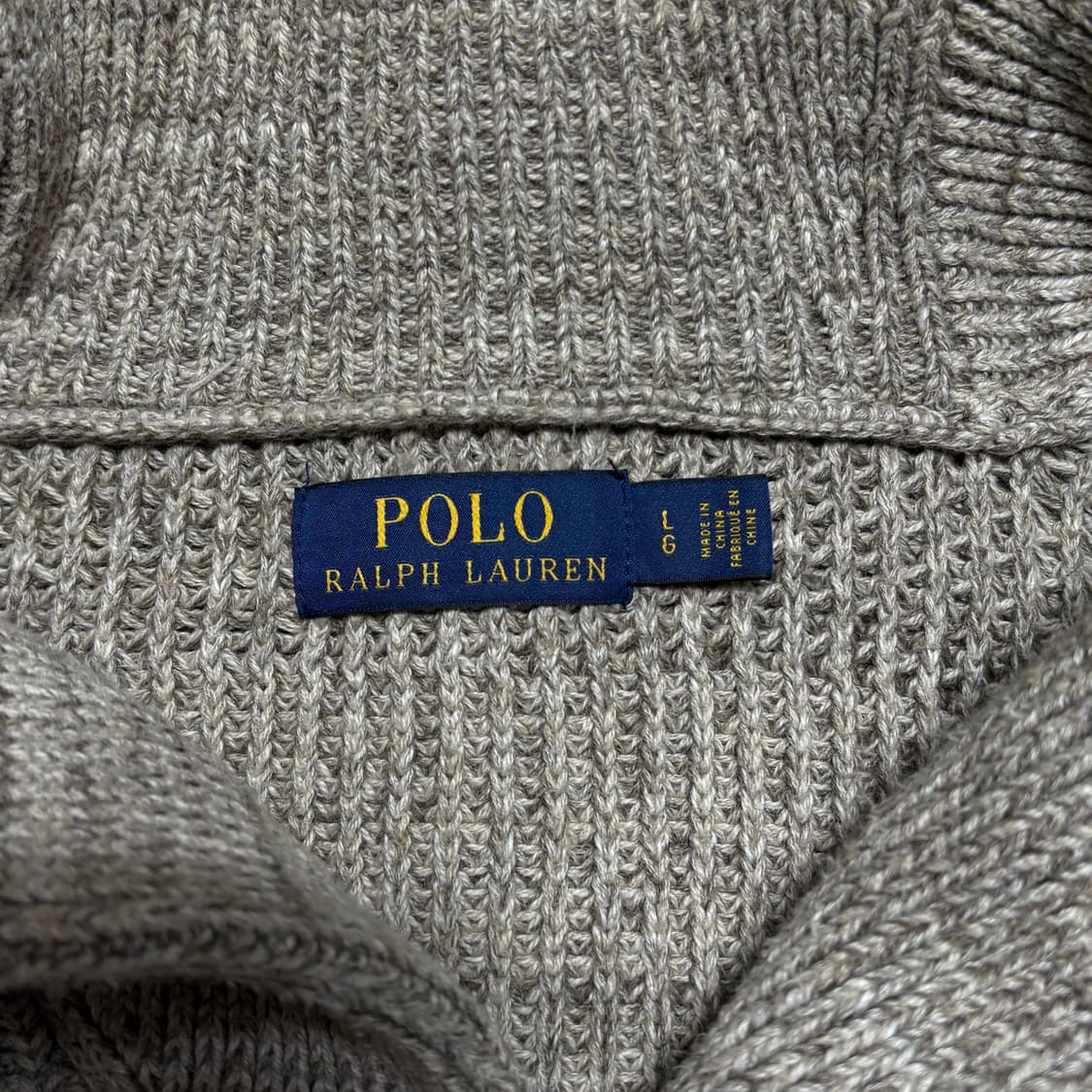 L 폴로 랄프로렌 오트밀 숄카라 코튼 가디건 상품이미지4