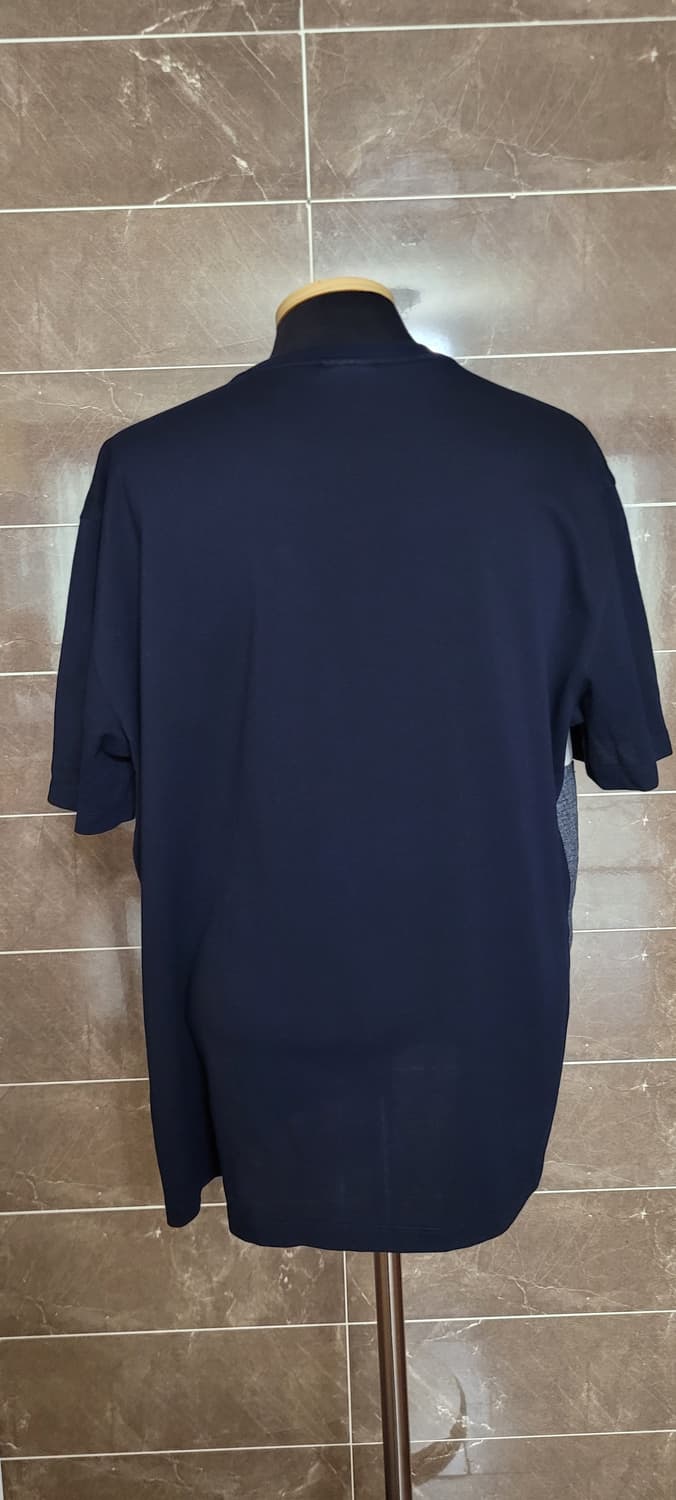 (남성110사이즈)지오지아 네이비 배색 반팔티 상품이미지3