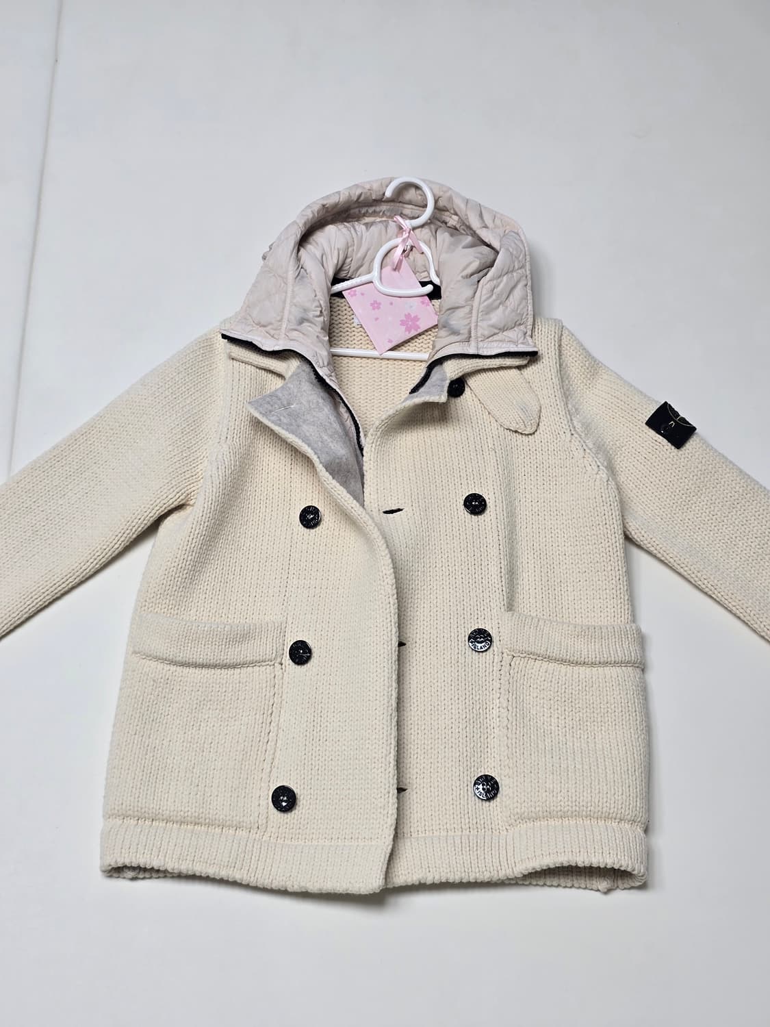 스톤아일랜드 가디건 남성 니트 후드(탈부착) 아이보리  상품이미지2