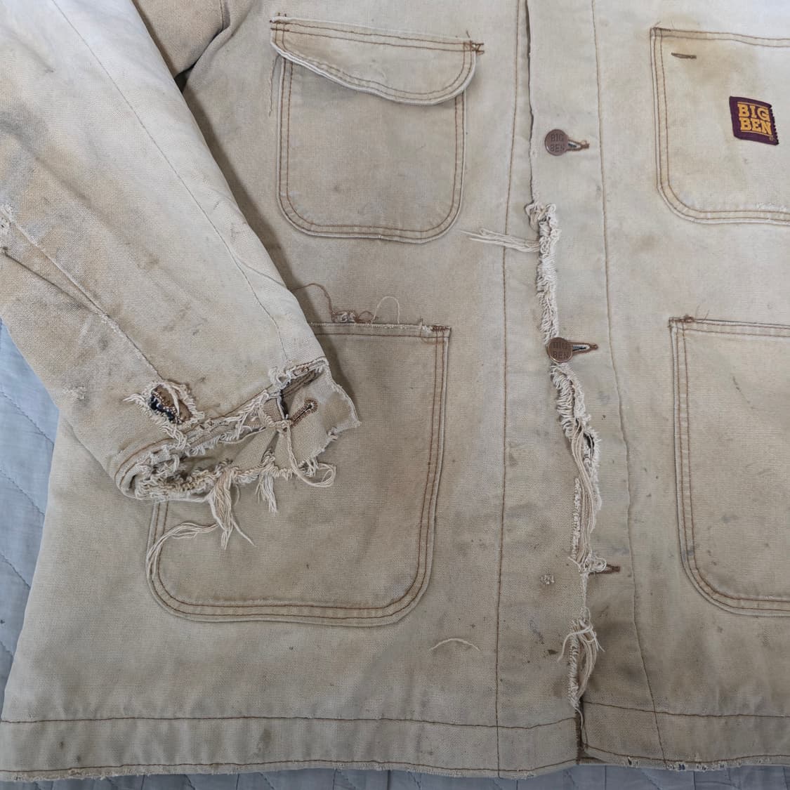 [44] 80s 빈티지 빅벤 BIG BEN 트래쉬드 하드페이드 초어자켓 상품이미지2