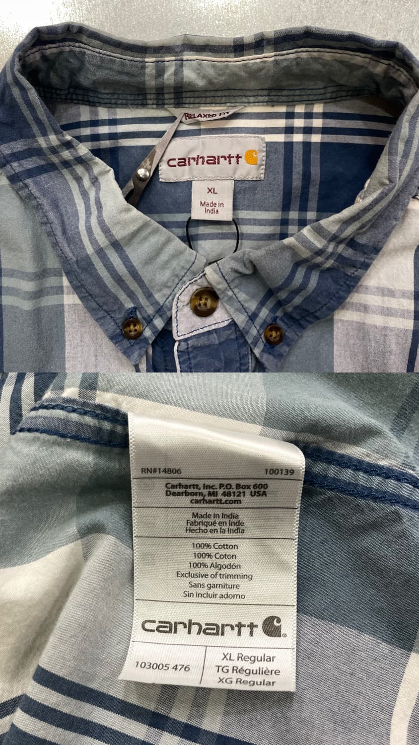 (XL) Charhartt 칼하트 체크 반팔 셔츠 릴렉스드핏 상품이미지10