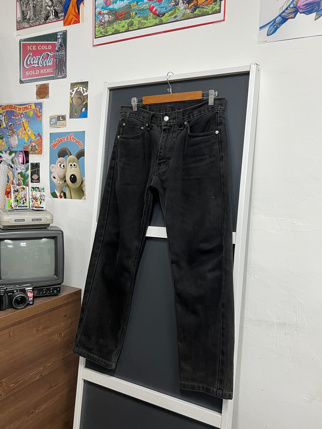 리바이스 505 레귤러 스트레이트 흑청 블랙 데님 팬츠 상품이미지7