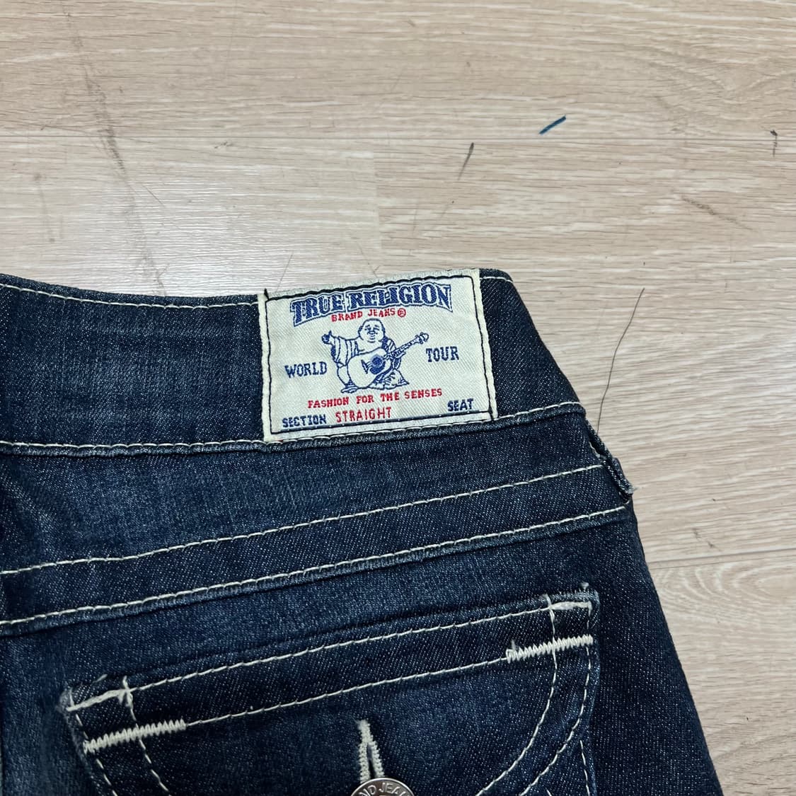 트루릴리전 여성 유스티치 워싱 부츠컷 데님진 청바지 [진청] 24 상품이미지5