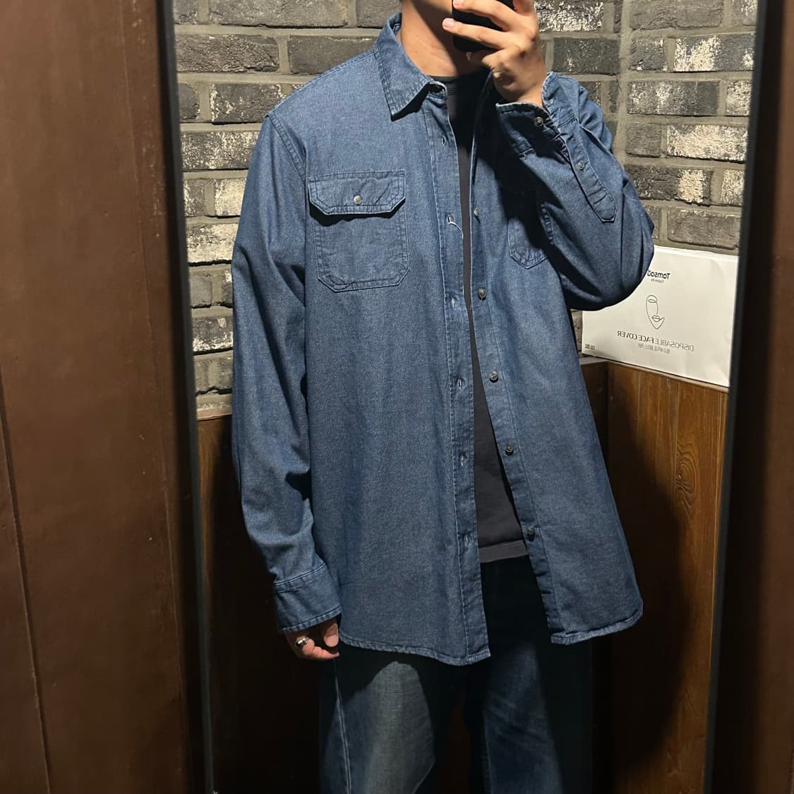 L) Wrangler 랭글러 투포켓 워크웨어 코튼 데님 셔츠 W12 상품이미지8