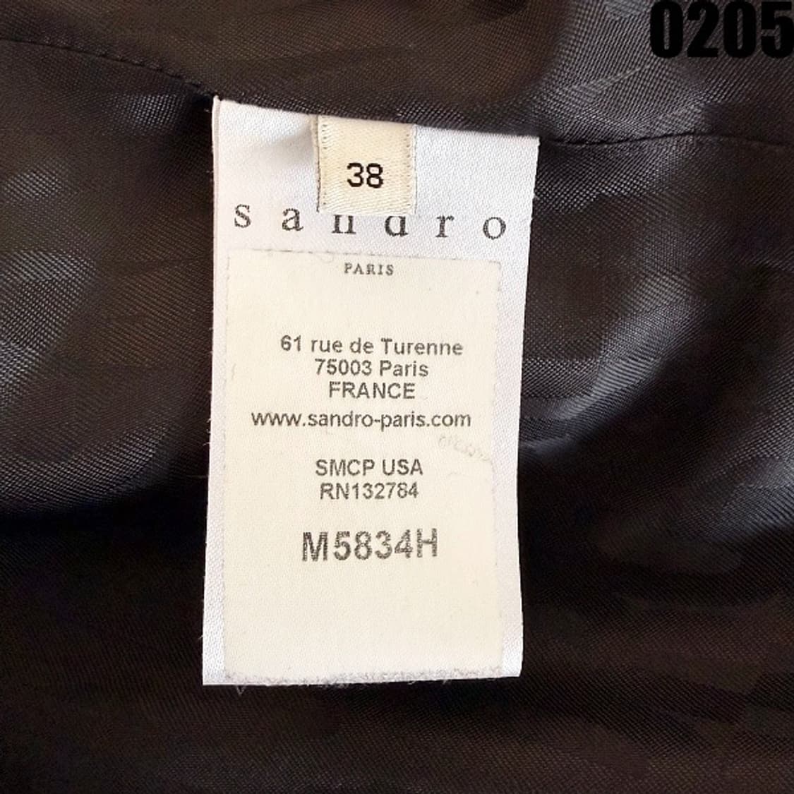 산드로 체크 패턴 울 바이커 자켓 38 0205  상품이미지7