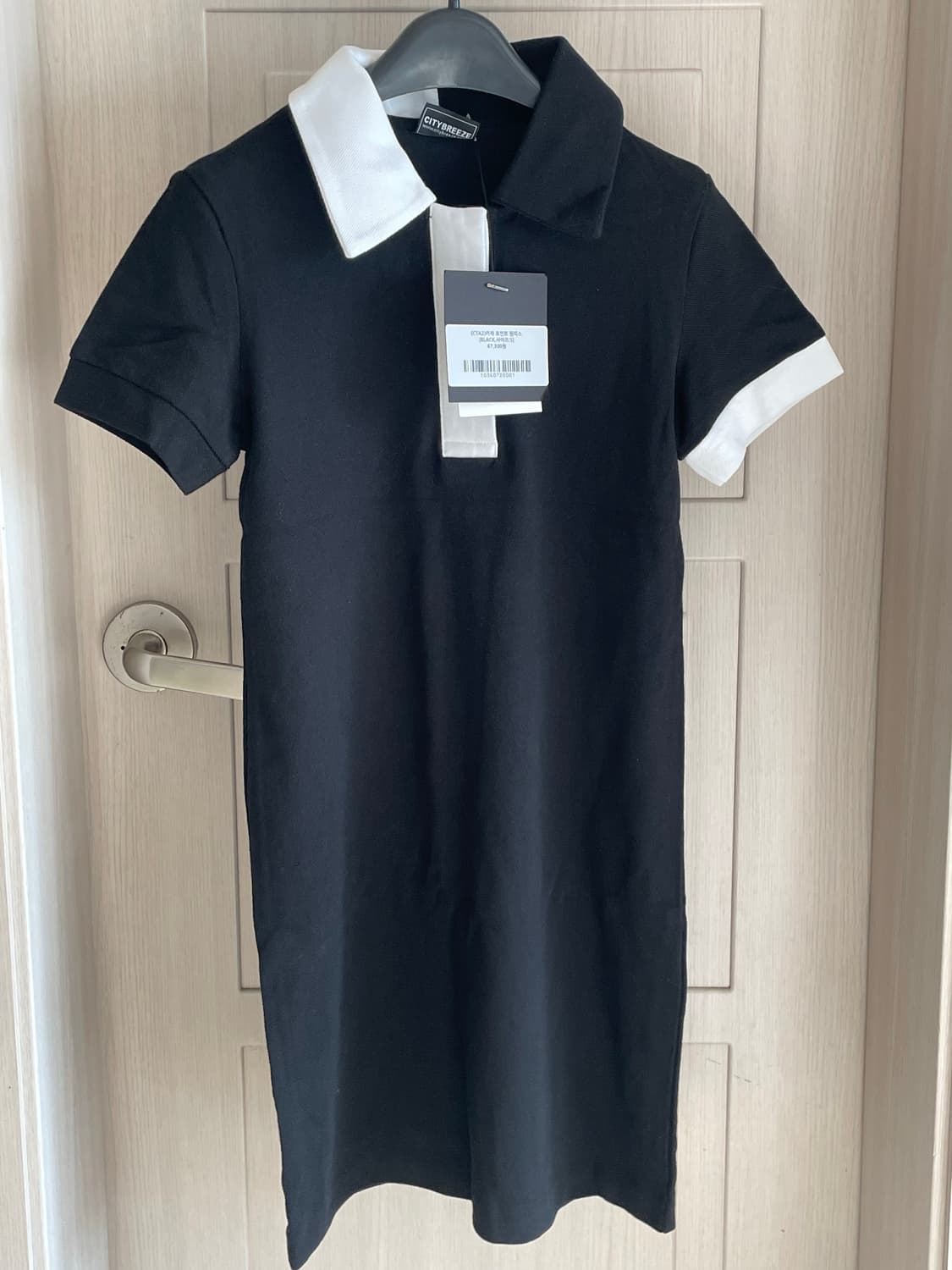 [새상품] [시티브리즈] 블랙 카라 원피스 (테니스, 골프룩 추천) 상품이미지2