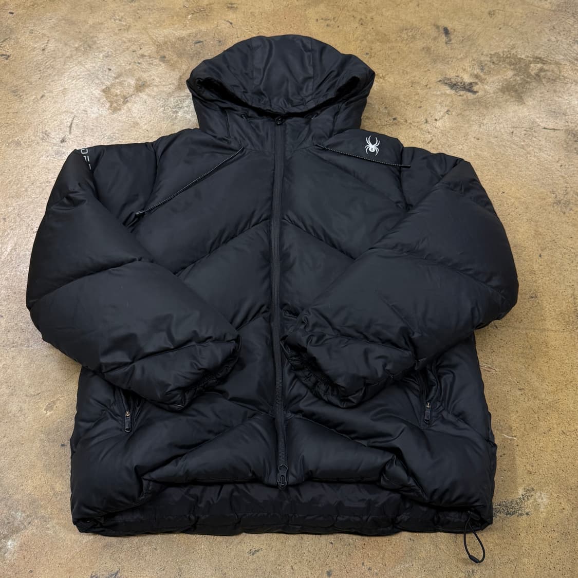 [정품/S] 스파이더 블랙 후드 패딩 점퍼 b10 상품이미지2