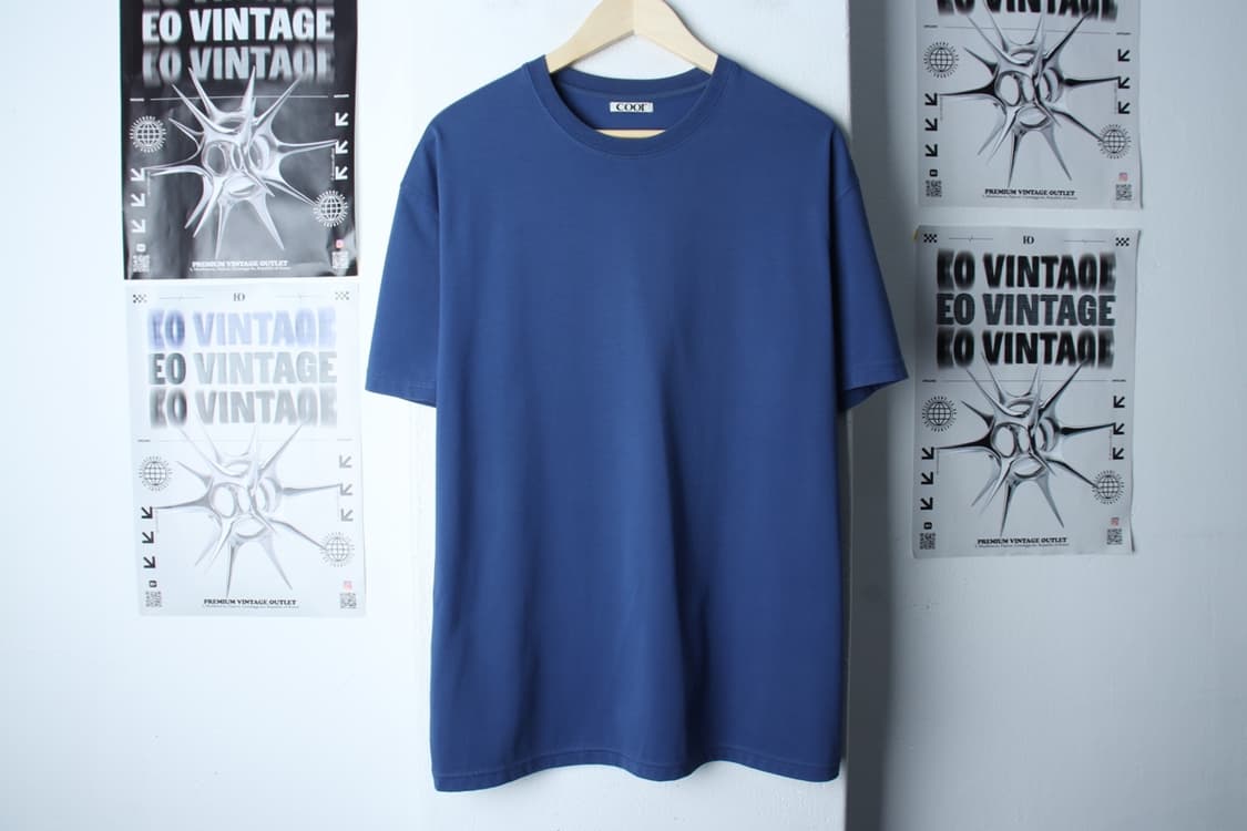 (XL-2XL) 쿠어 반팔 티셔츠 작은오염 블루 무지 놈코어-H31161 상품이미지2