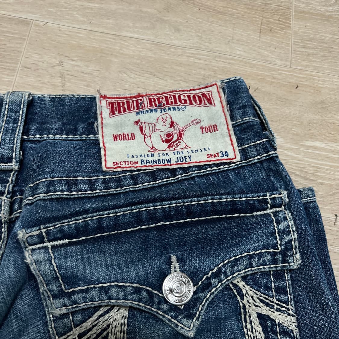 트루릴리전 여성 데미지드 워싱 데님팬츠 찢청바지 [중청] 32 상품이미지5