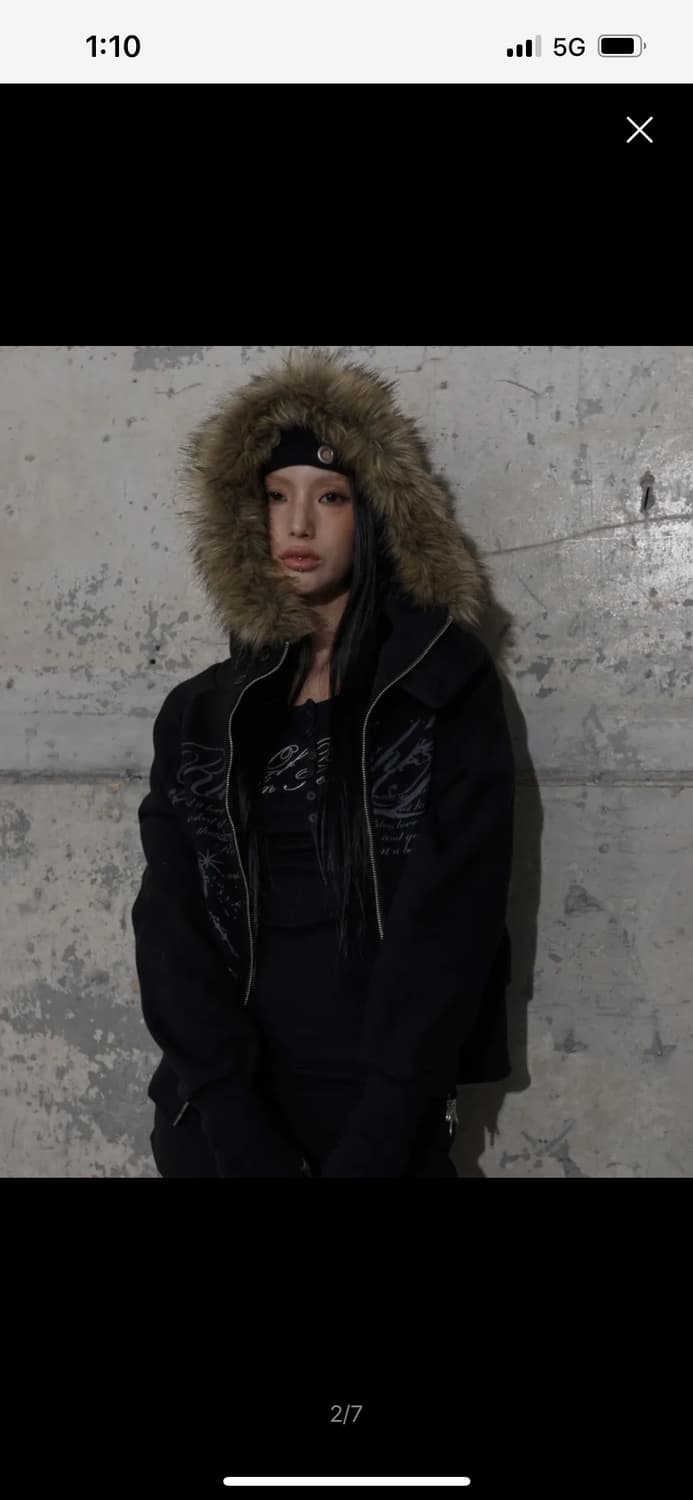 팬시클럽 퍼 후드집업 상품이미지2