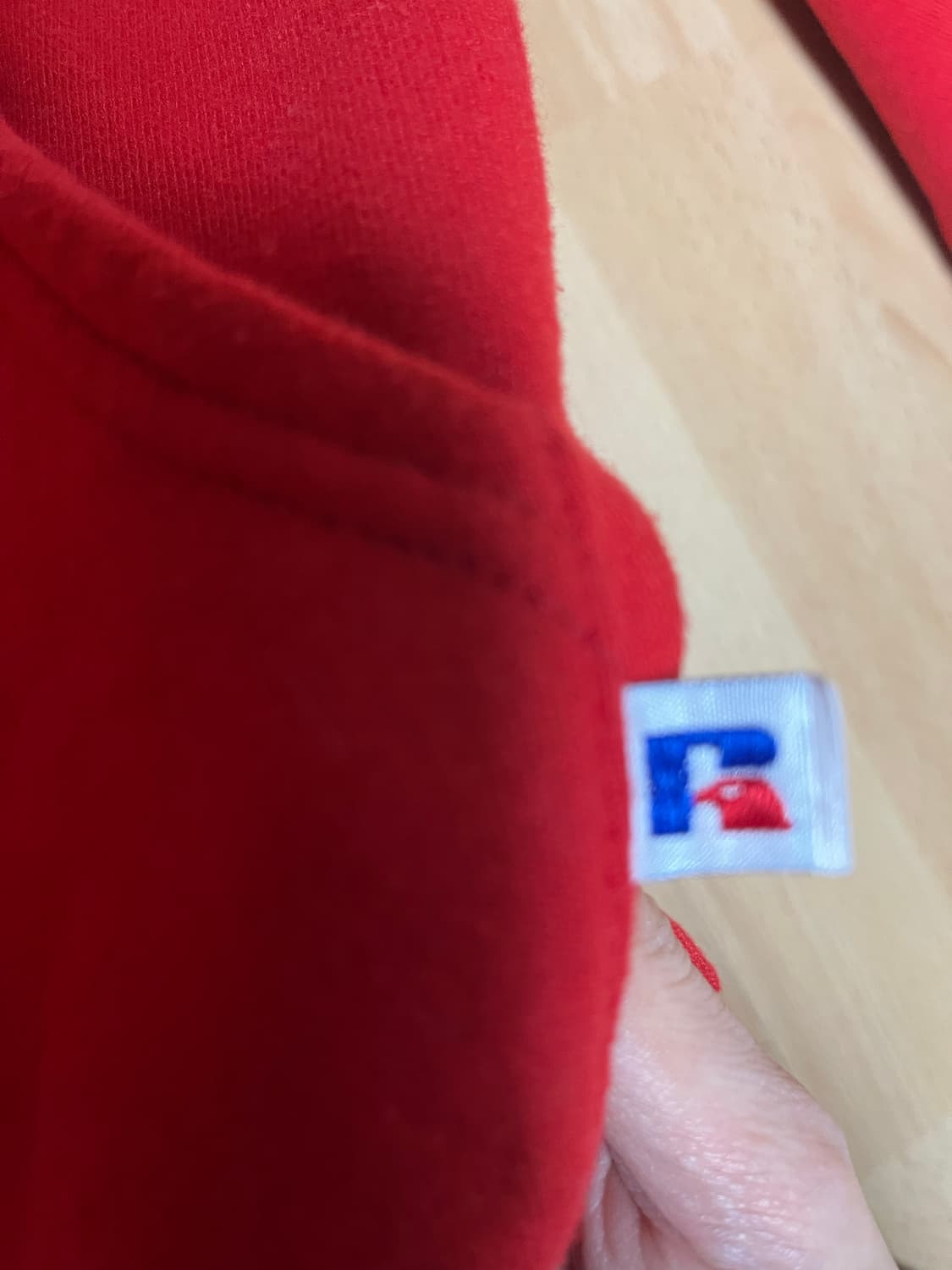 90s 빈티지 러셀 애슬레틱 레드 후드 S 상품이미지7