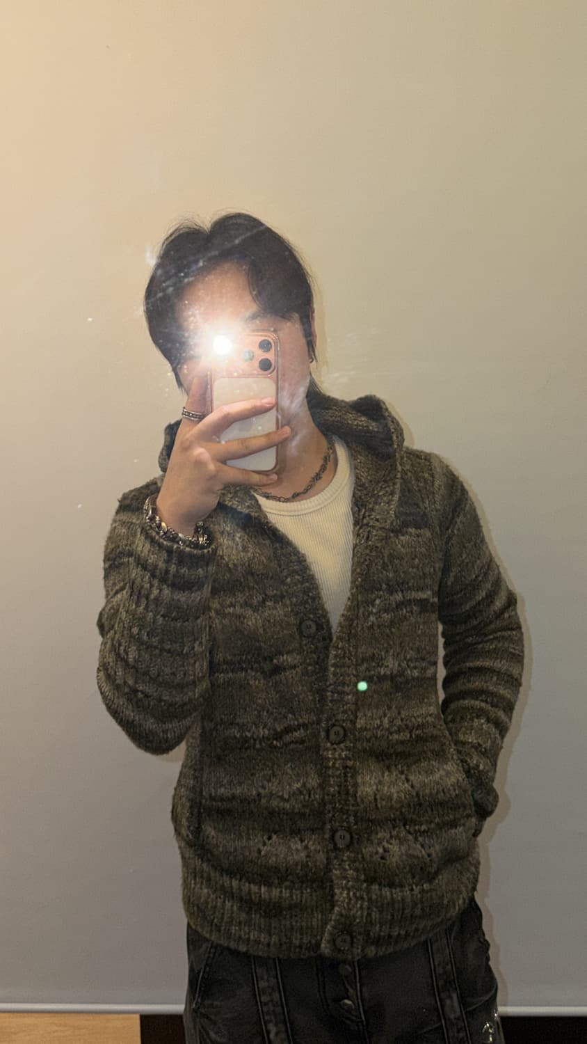 켈빈클라인 니트 버튼 후드 자켓 상품이미지1