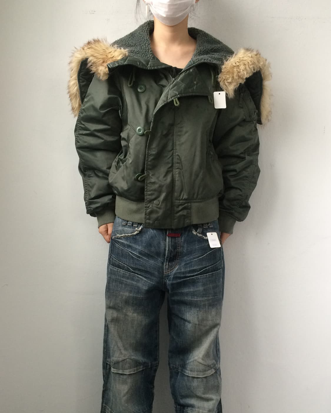 American eagle fake fur hood jacket 상품이미지7