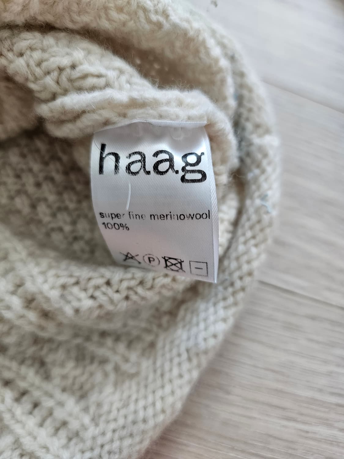 Haag 아이보리 꽈배기 슈퍼파인메리노울100 니트 상품이미지3