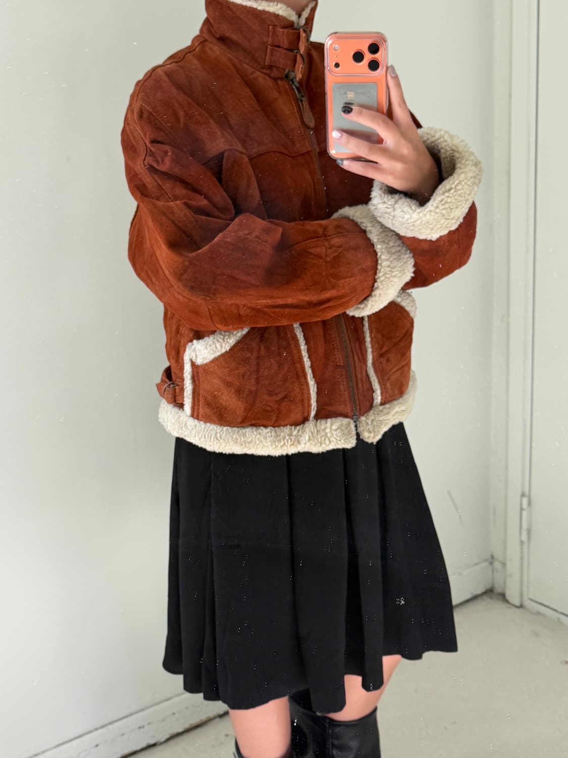 일본빈티지 B-6 양털 무스탕 자켓 상품이미지4