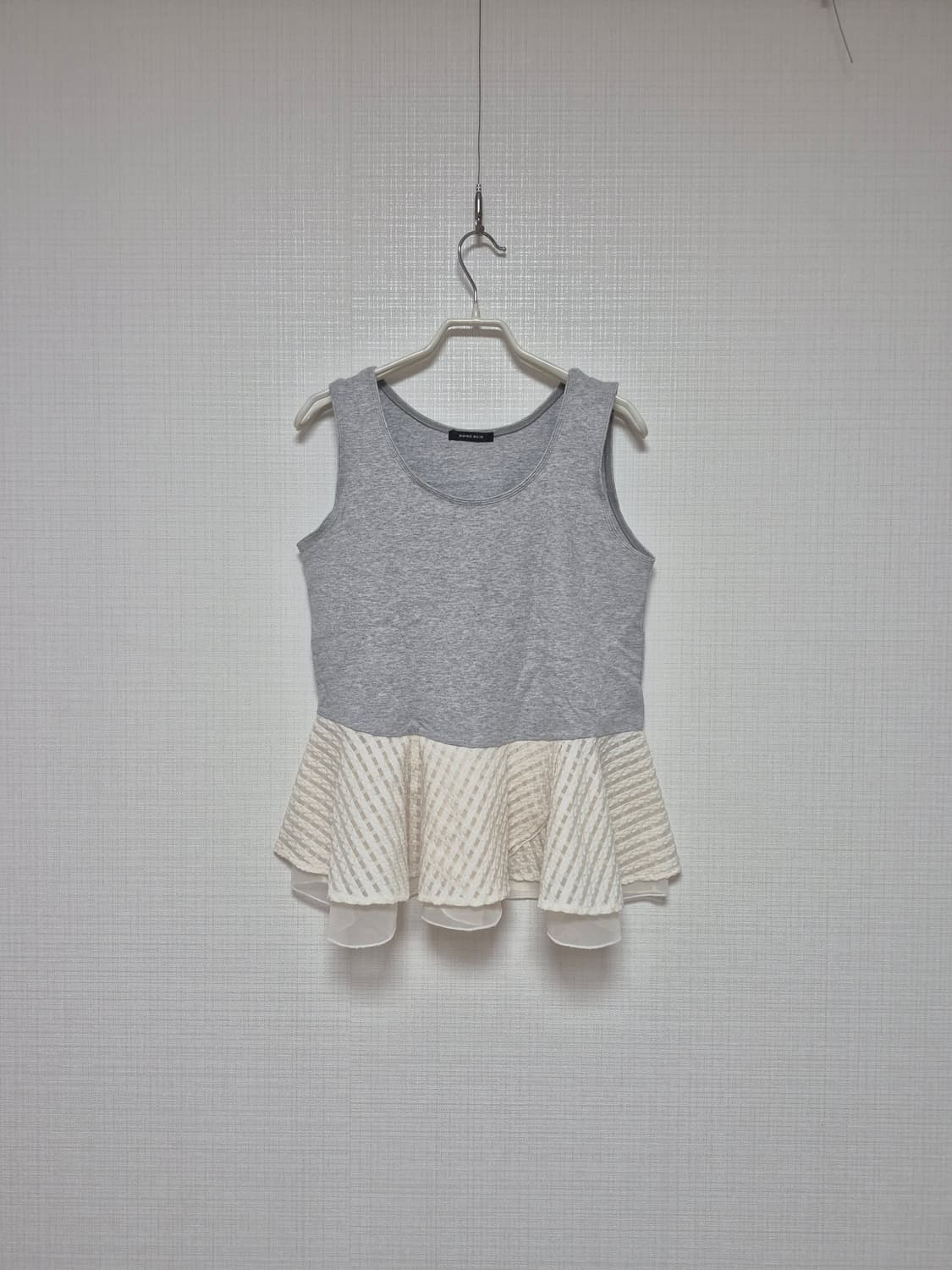 Rosebud 히메카지 이중후릴 탱크탑 그레이 상품이미지1