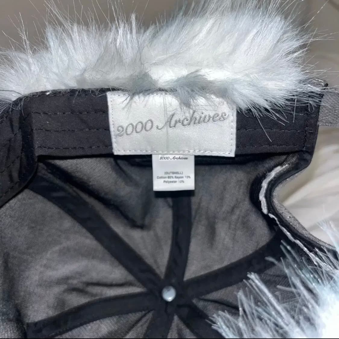 2000아카이브스 퍼 데님 캡 모자  상품이미지3