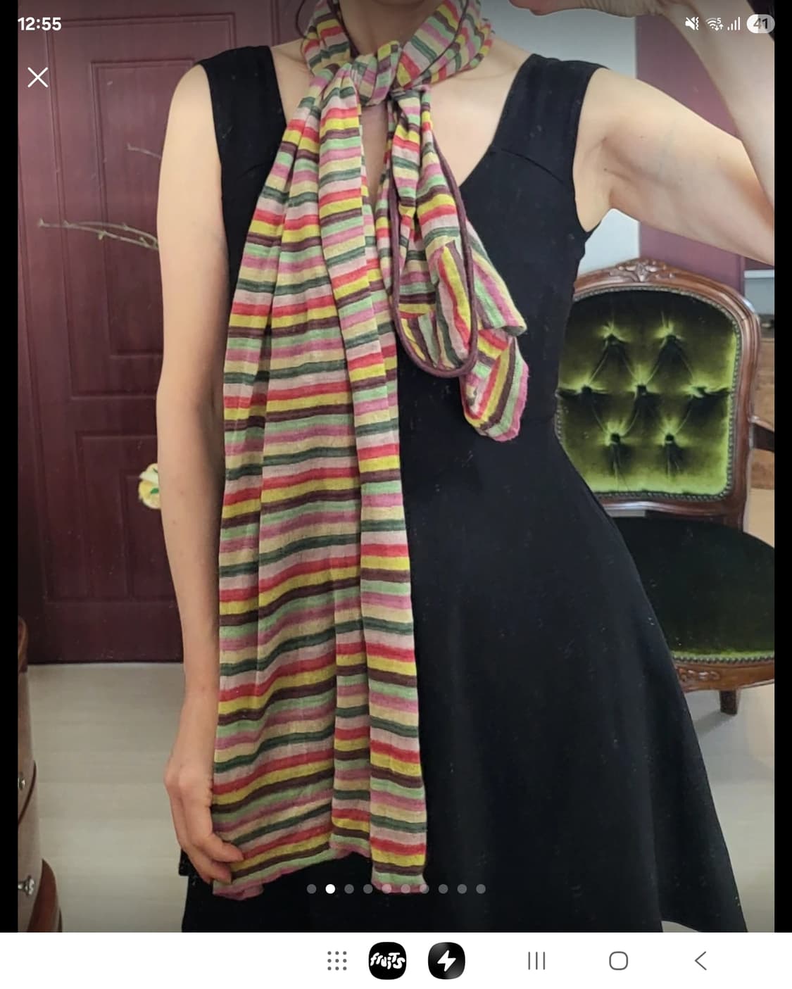 린넨 100% 천연섬유 프랑스 쿠가이 가디건 숄 스카프 상품이미지2