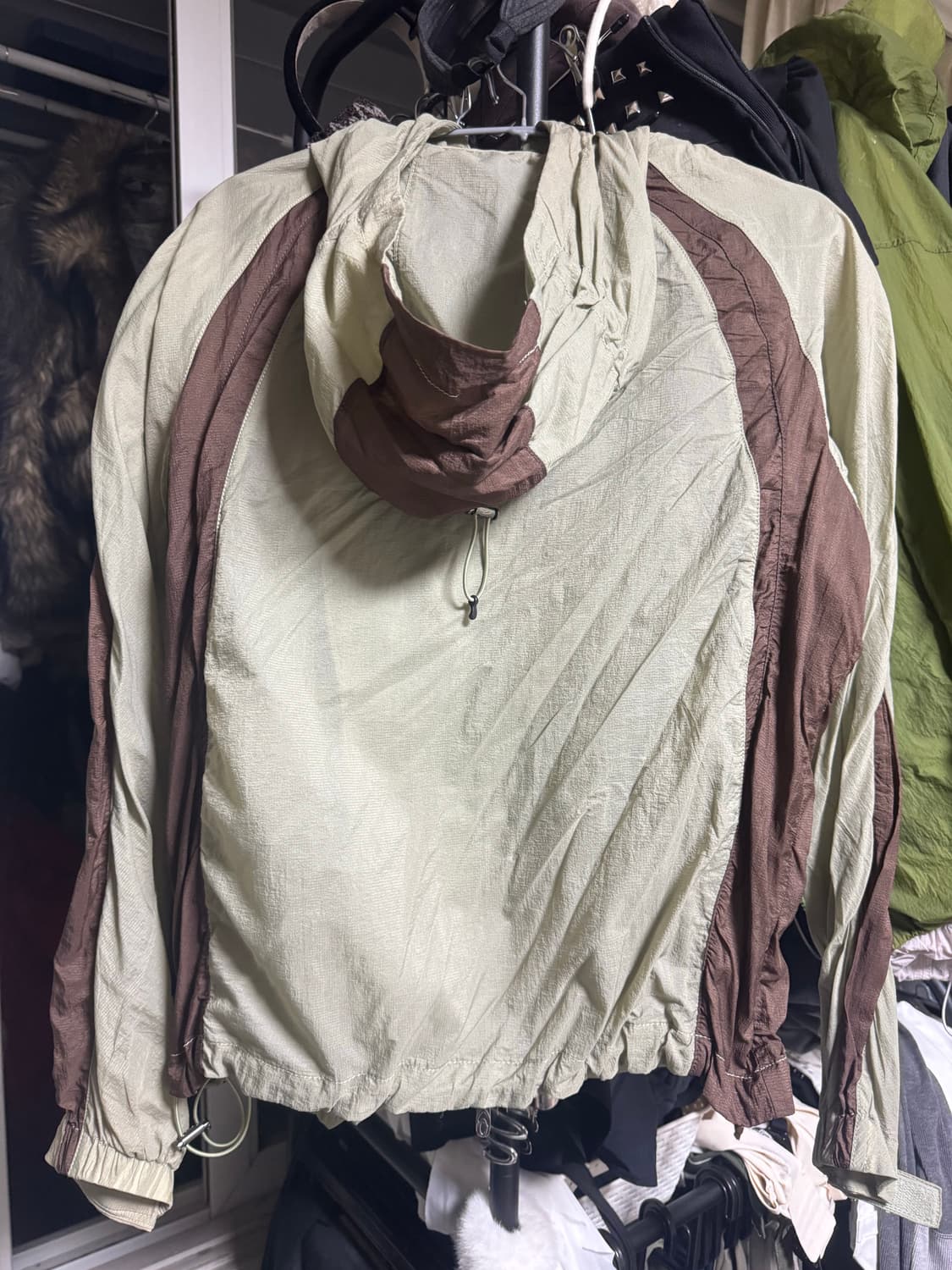 트래블 링클 콤비네이션 윈드 브레이커 라이트 카키 S 상품이미지3