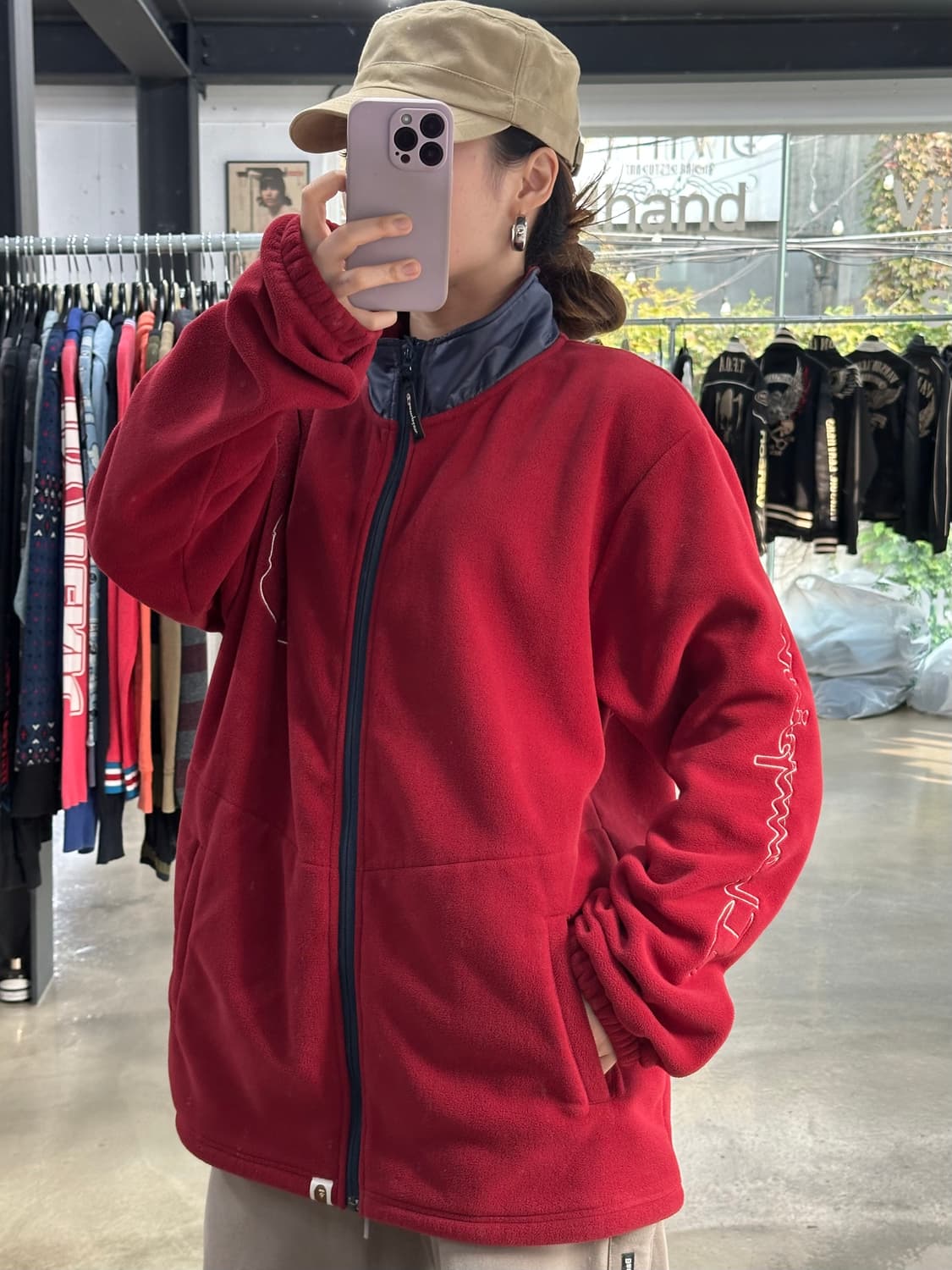 베이프 x 챔피온 17FW 사루 성조기 플리스집업 상품이미지3