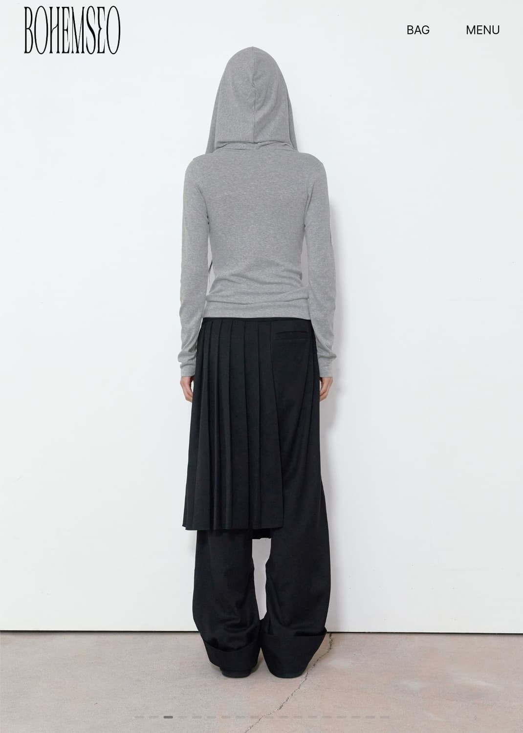 카울 후드티, SOFT COWL HOOD T, MELANGE GRAY 상품이미지2