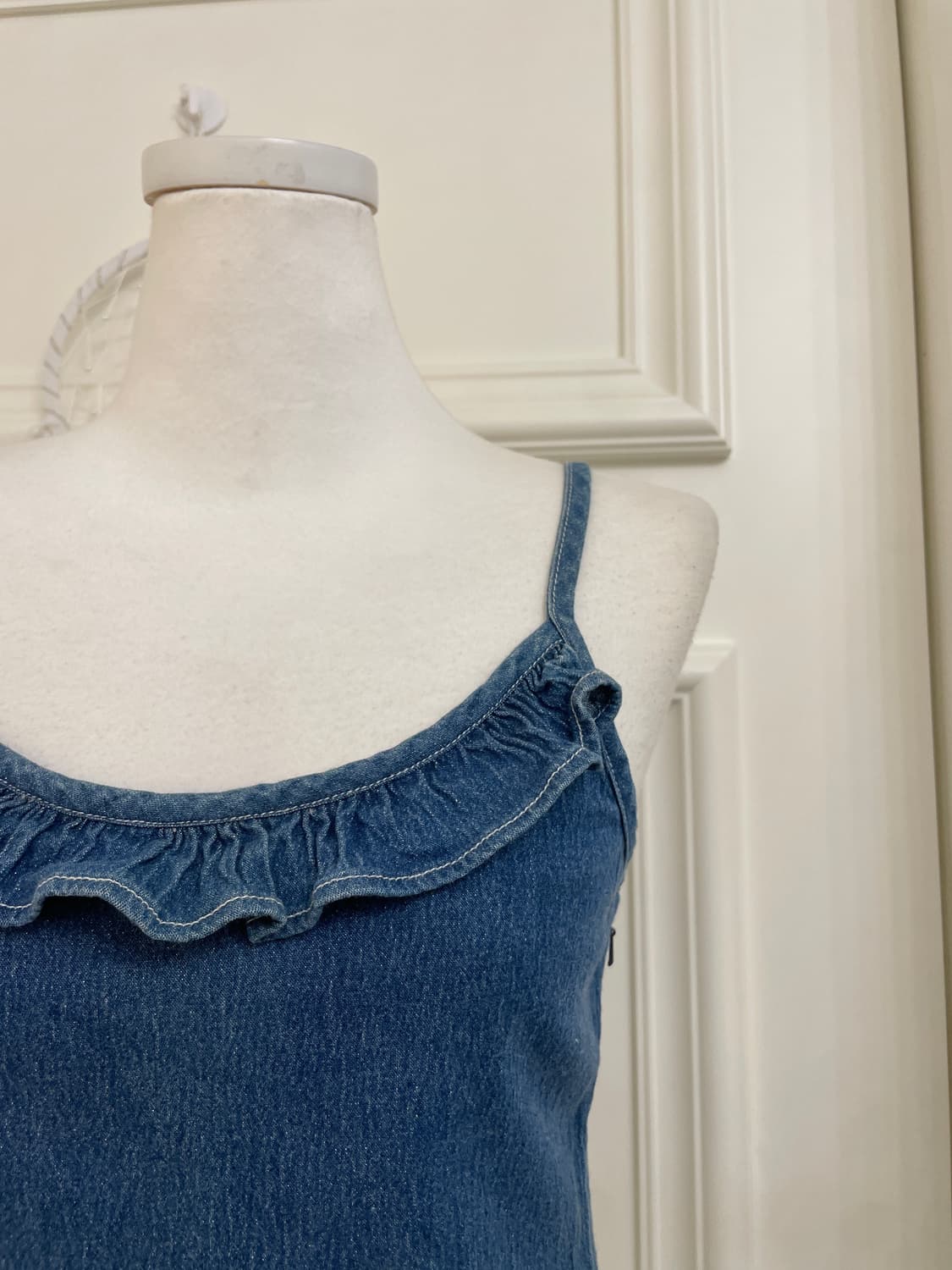 denim ruffle point twinkle span sleevele 상품이미지6