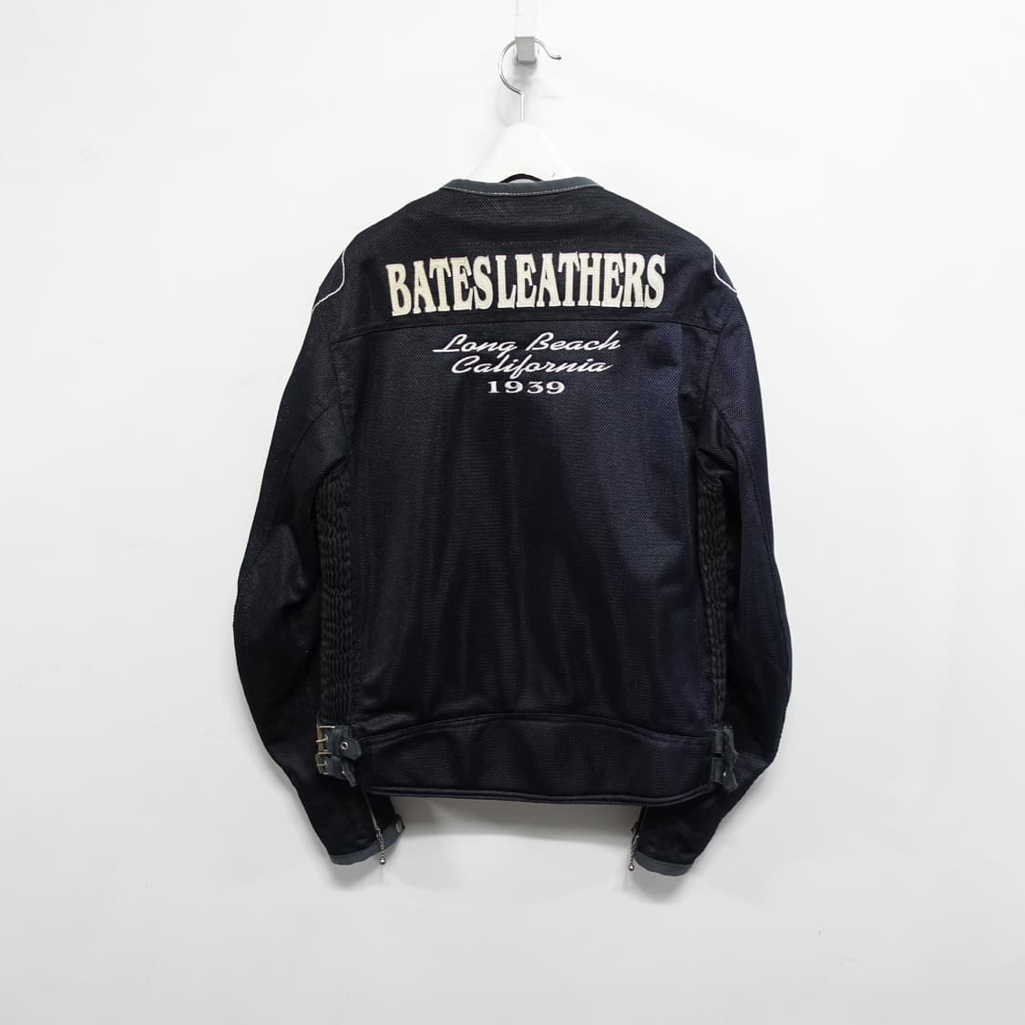 [L]BATES 베이츠 레더스 스켈레톤 에어메쉬 노카라 라이더 자켓 상품이미지4