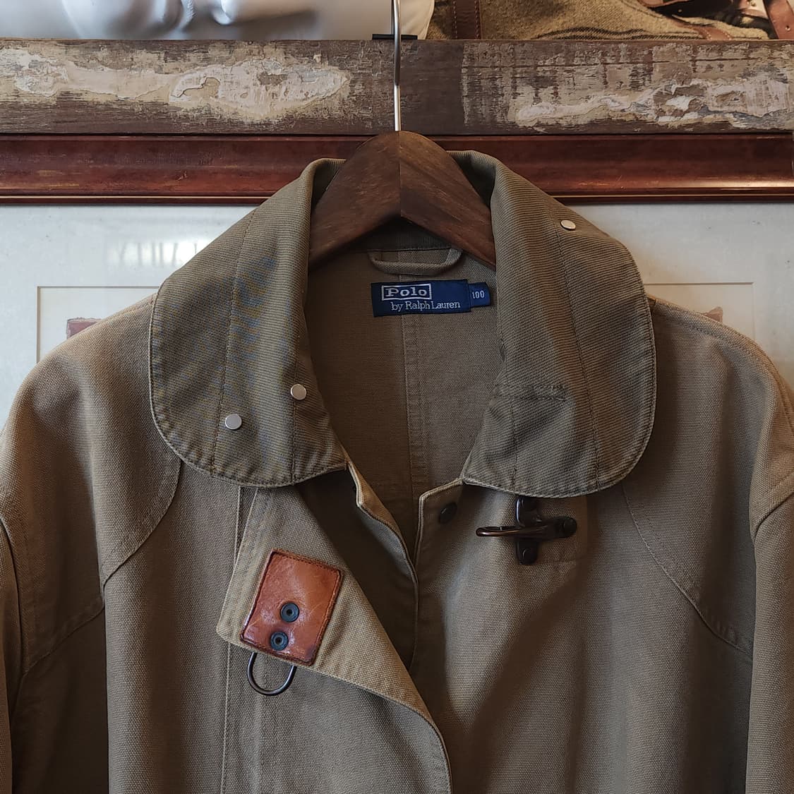 90s 폴로 랄프로렌 파이어맨 자켓 코트 캔버스 레더 오버핏 100 상품이미지3