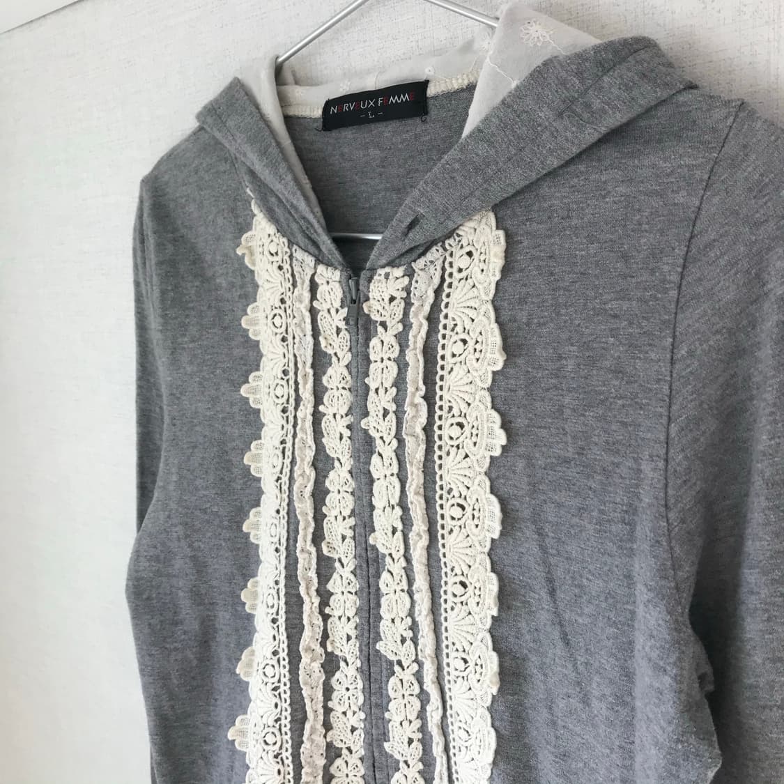 lace detail hoodie  상품이미지5