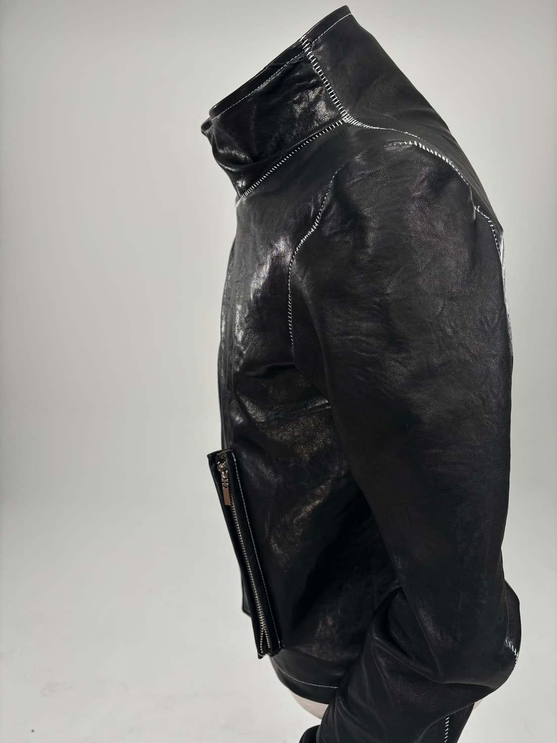 핸드메이드 lamb overlock stitch high jacket 상품이미지4