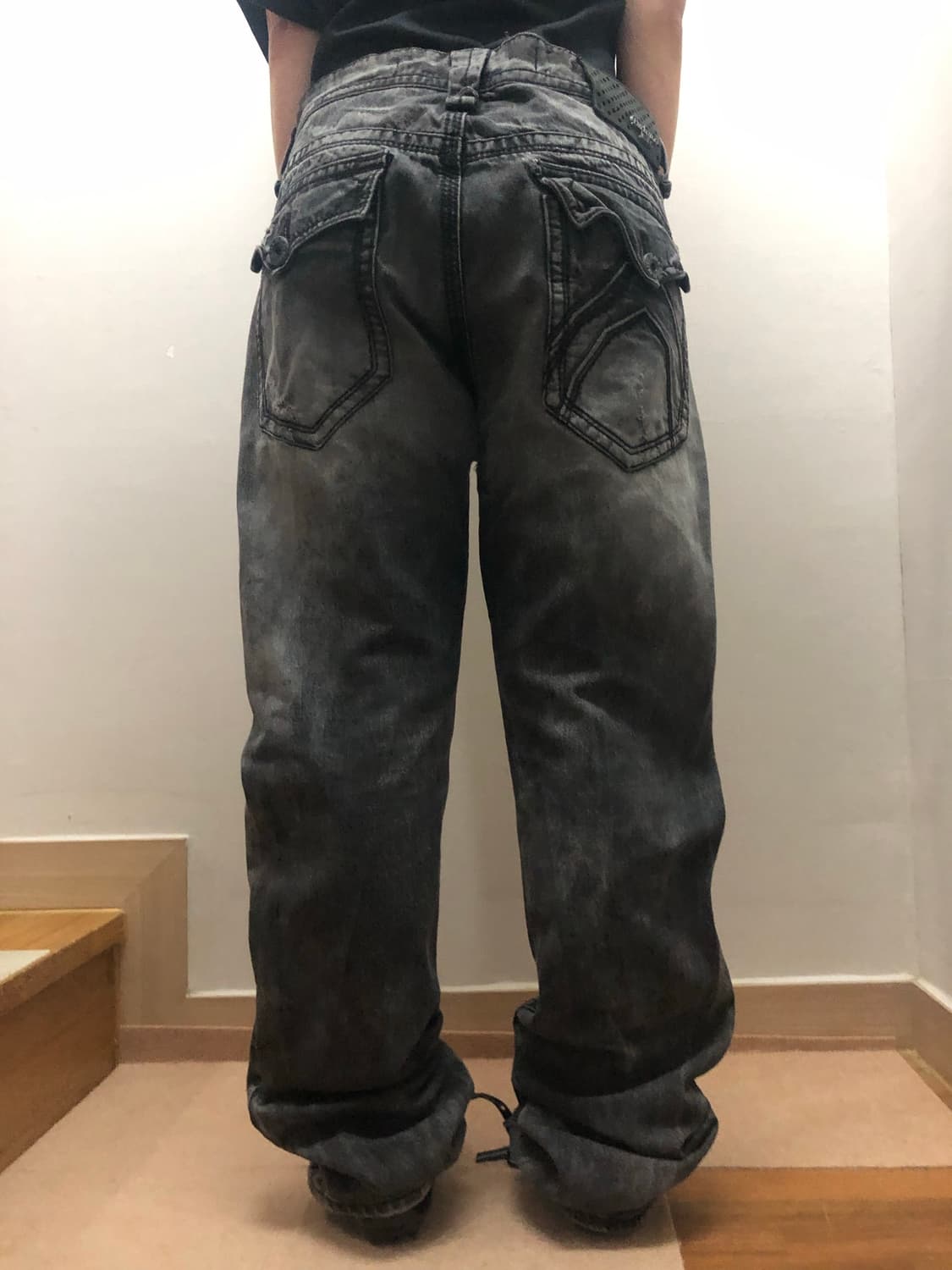 빈티지 버커루 블랙 데님 팬츠 상품이미지6
