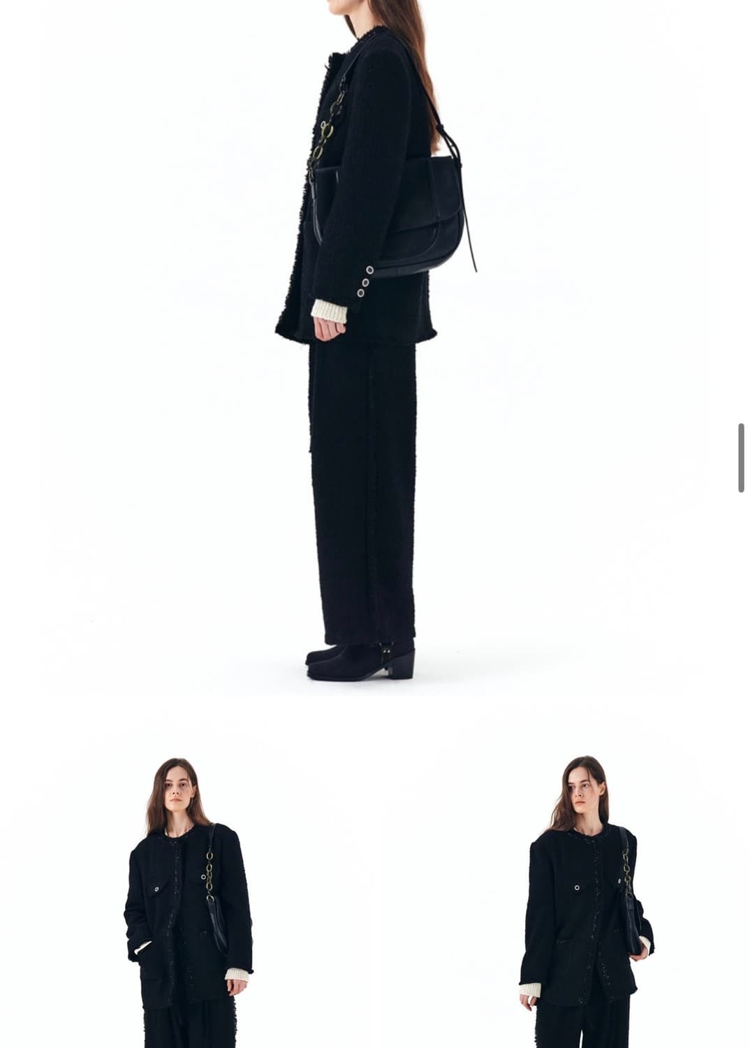 마땡킴 트위드 자켓 블랙 오버핏 상품이미지3