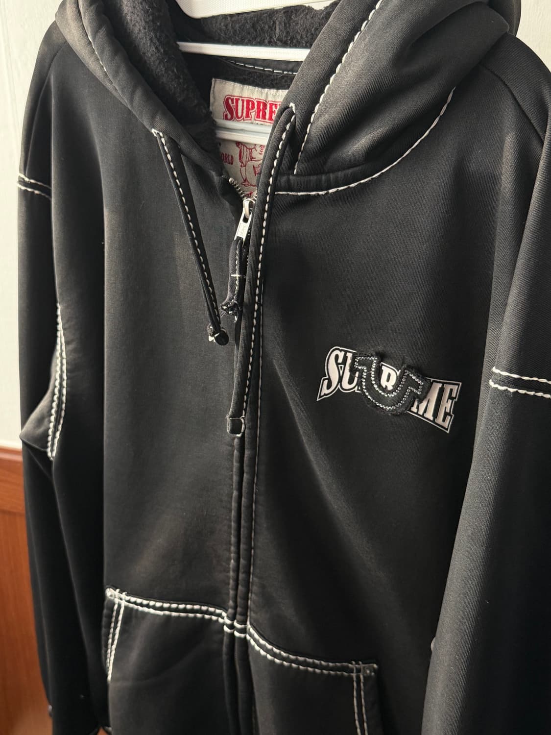 슈프림 트루 릴리전 집업 후드 스웨트셔츠 블랙 22FW 상품이미지5