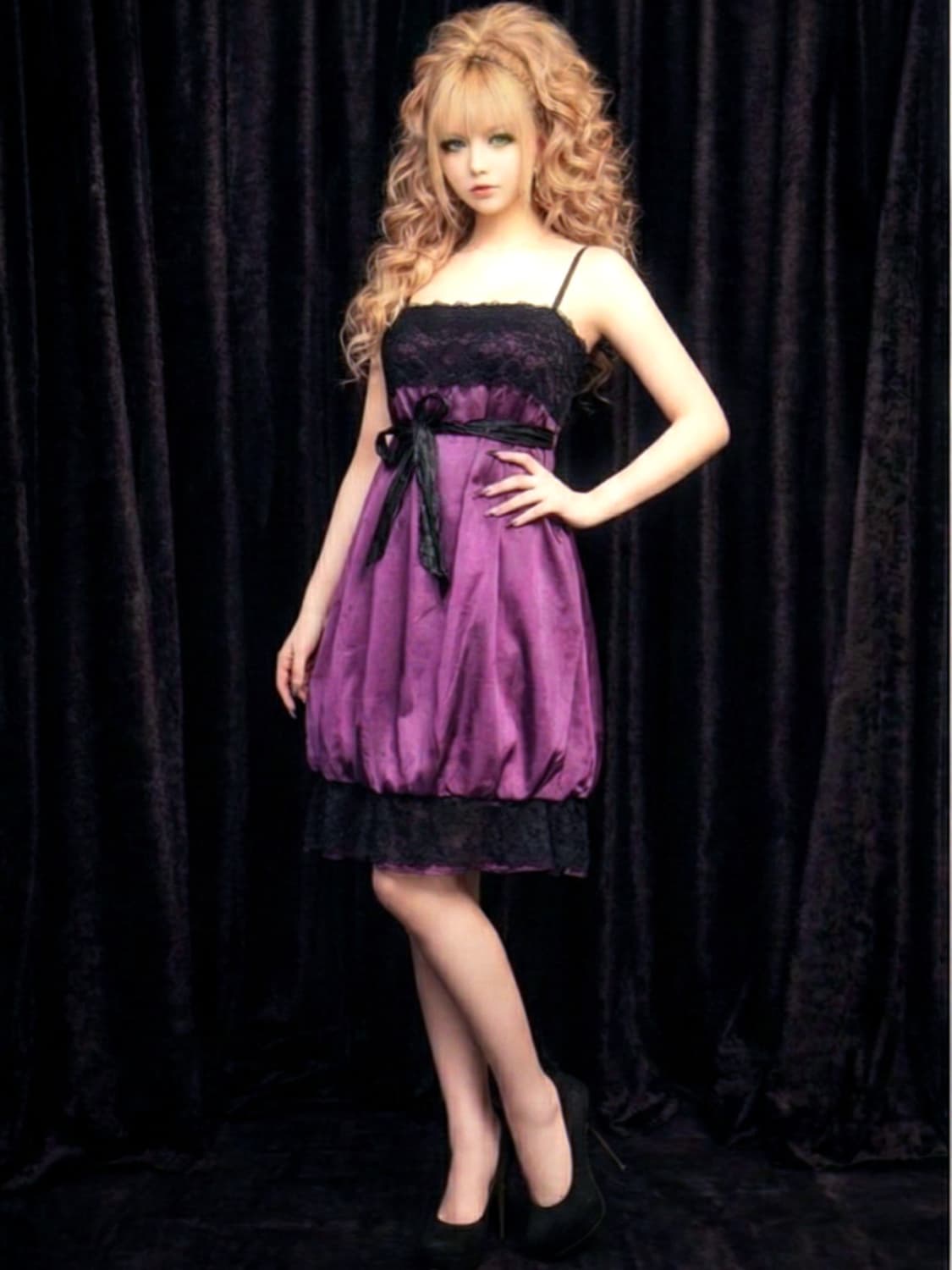Purple Black Gothic Dress 상품이미지1