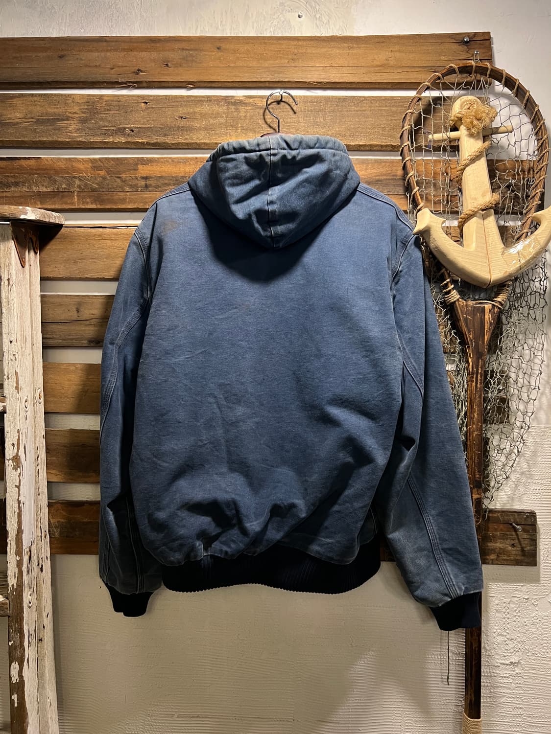 [M]90's 칼하트 USA 빈티지 워싱 파스텔블루 액티브 워크 자켓 상품이미지9