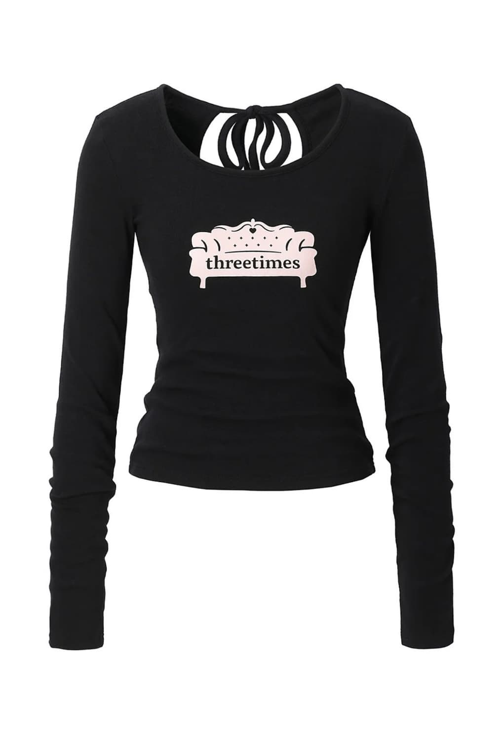 Threetimes Pink sofa tee (black) 상품이미지1