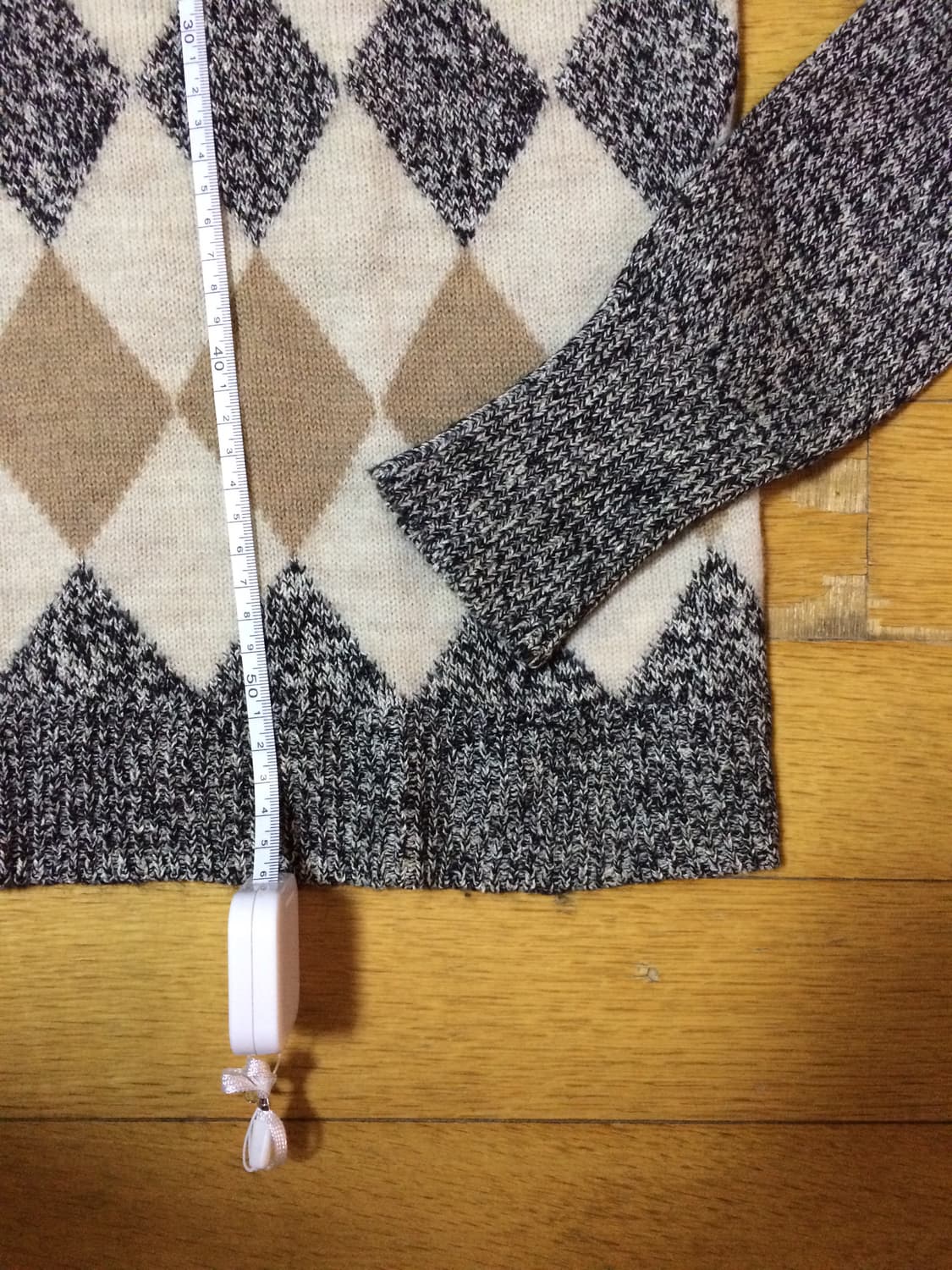 일본빈티지 Rope 올드스쿨아메카지할메카지 아가일 니트스웨터 상품이미지3