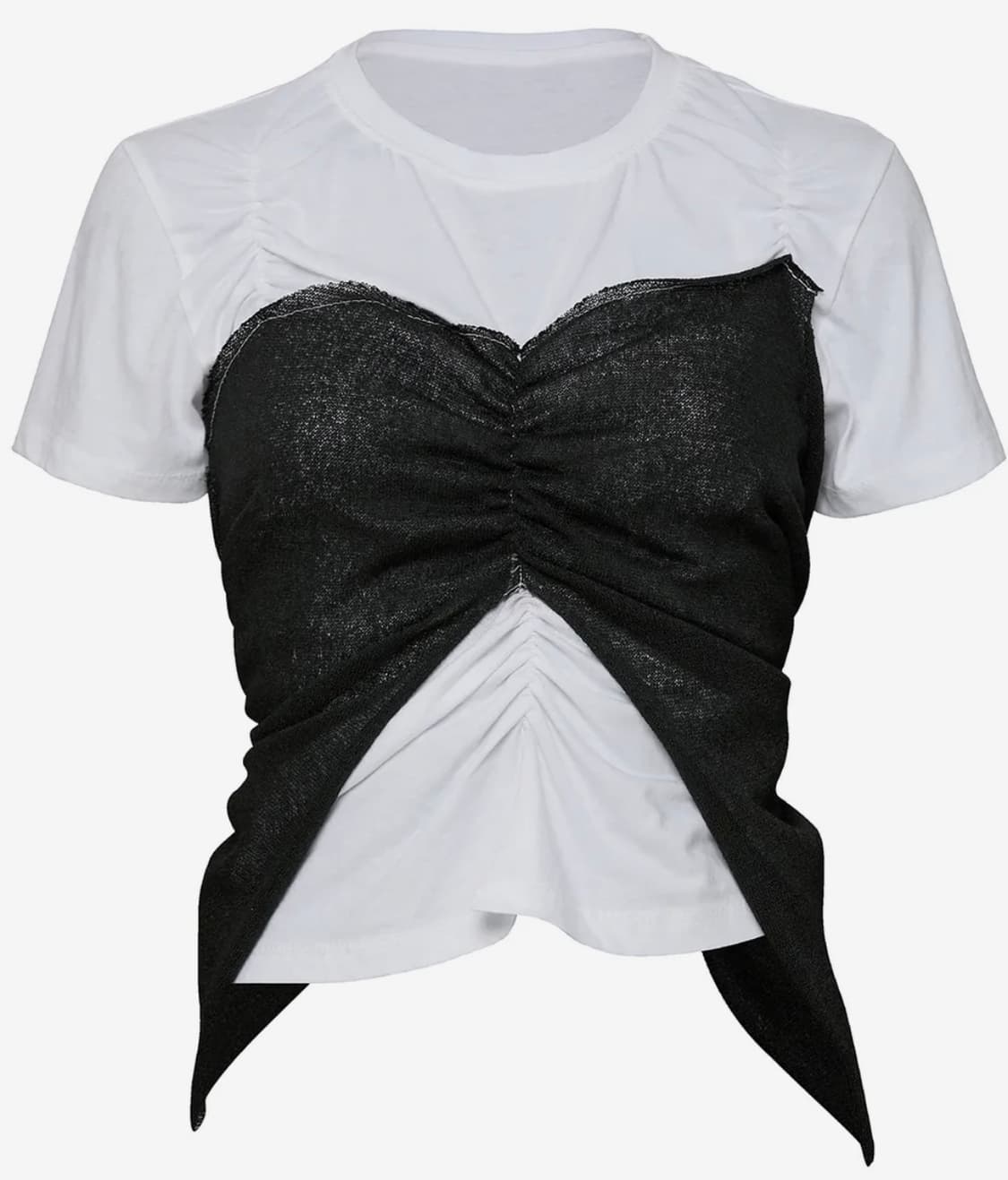 플레어업 뷔스티에 레이어드 반팔 티셔츠 상품이미지1