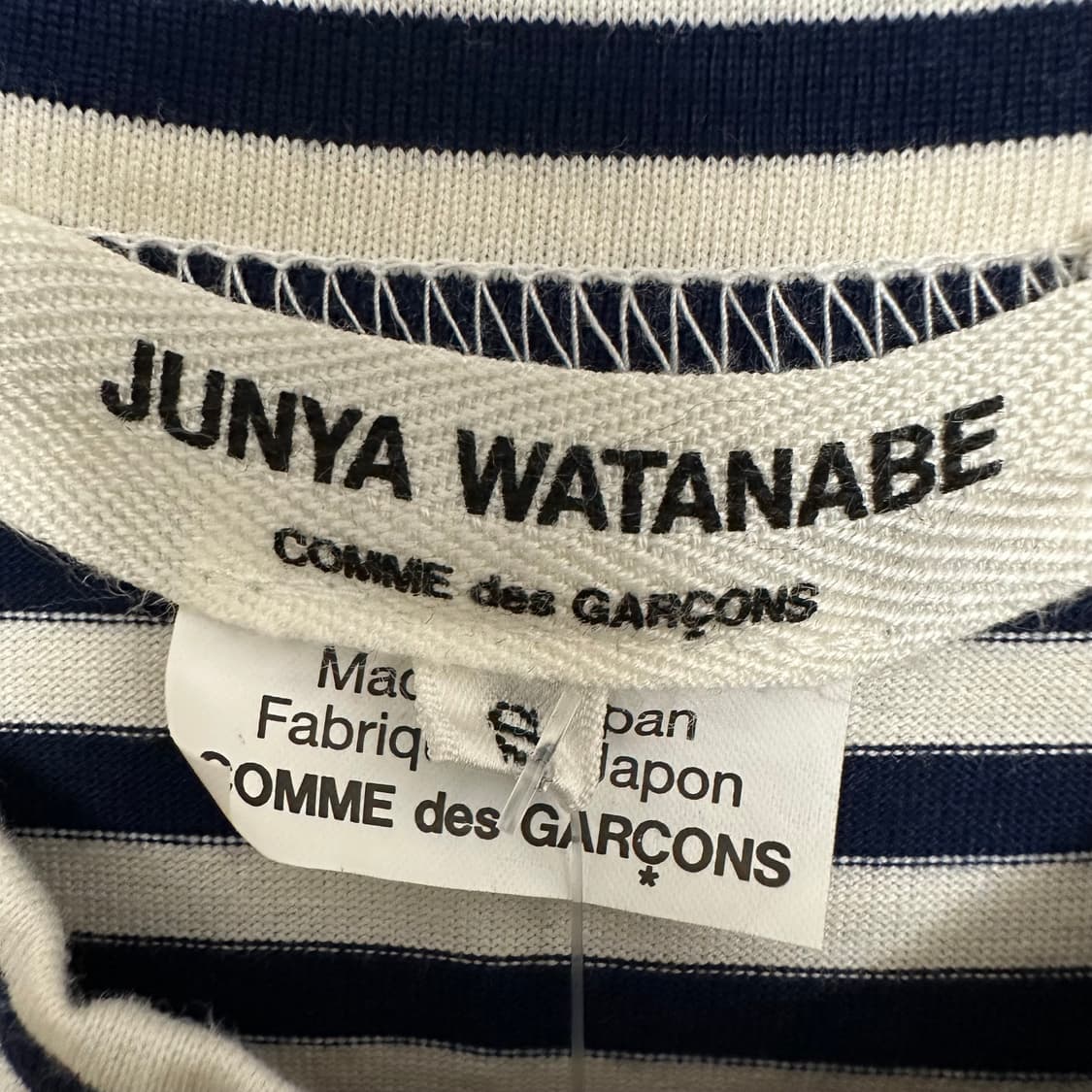 꼼데가르송 준야와타나베 스트라이프 목넥 티 상품이미지3
