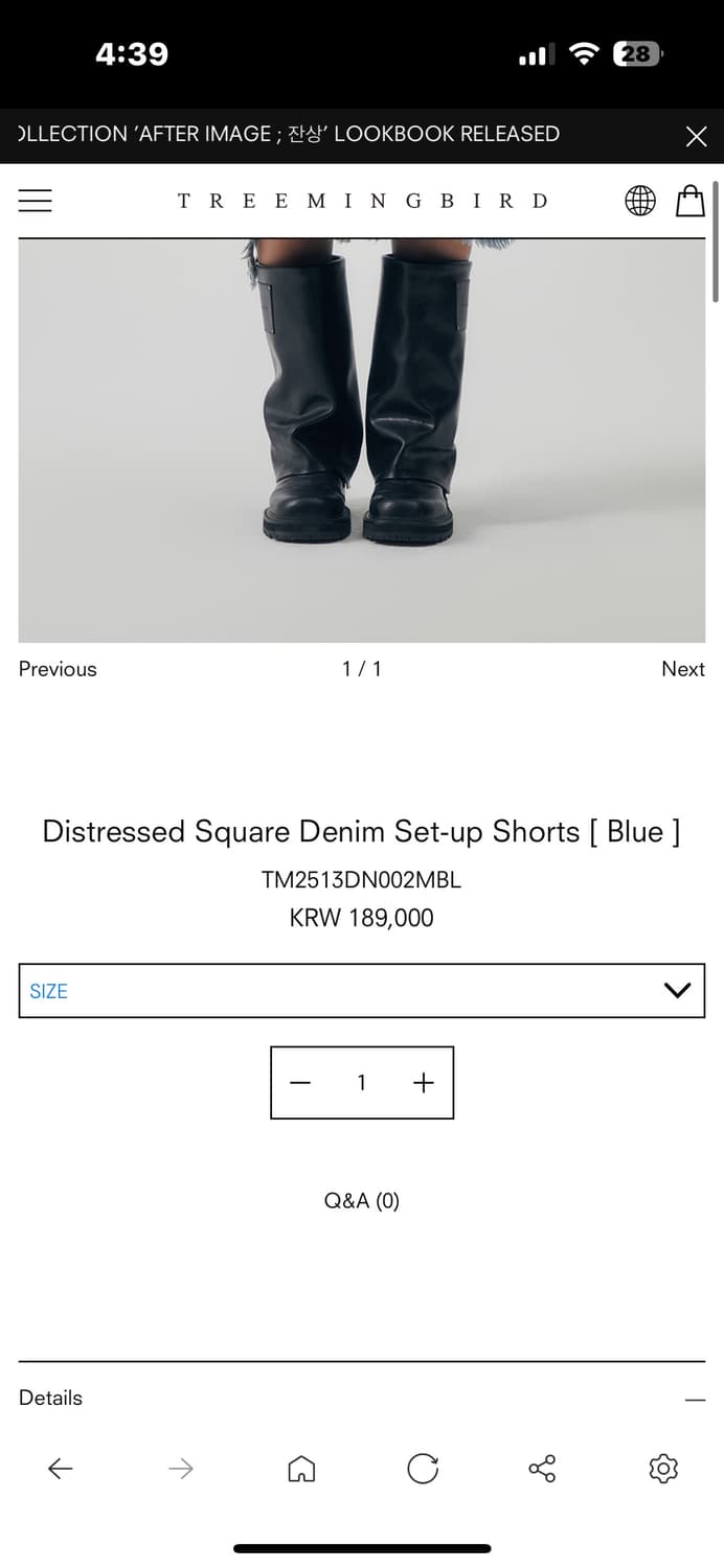 트리밍버드 데님 반바지 Denim Set-up Shorts [ Blue  상품이미지3