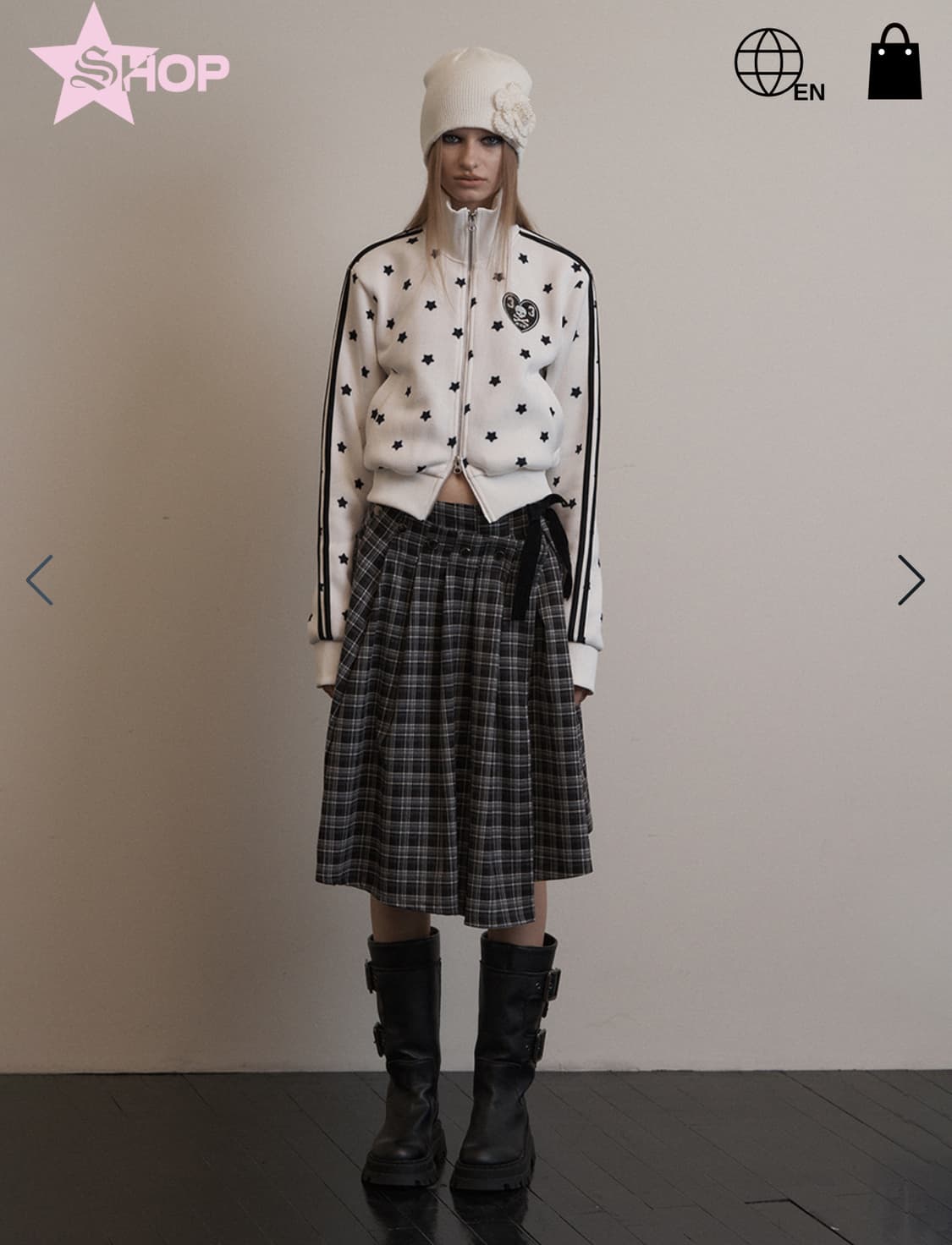 셋업이엑스이  STAR SPORTY ZIP-UP / WHITE 상품이미지2