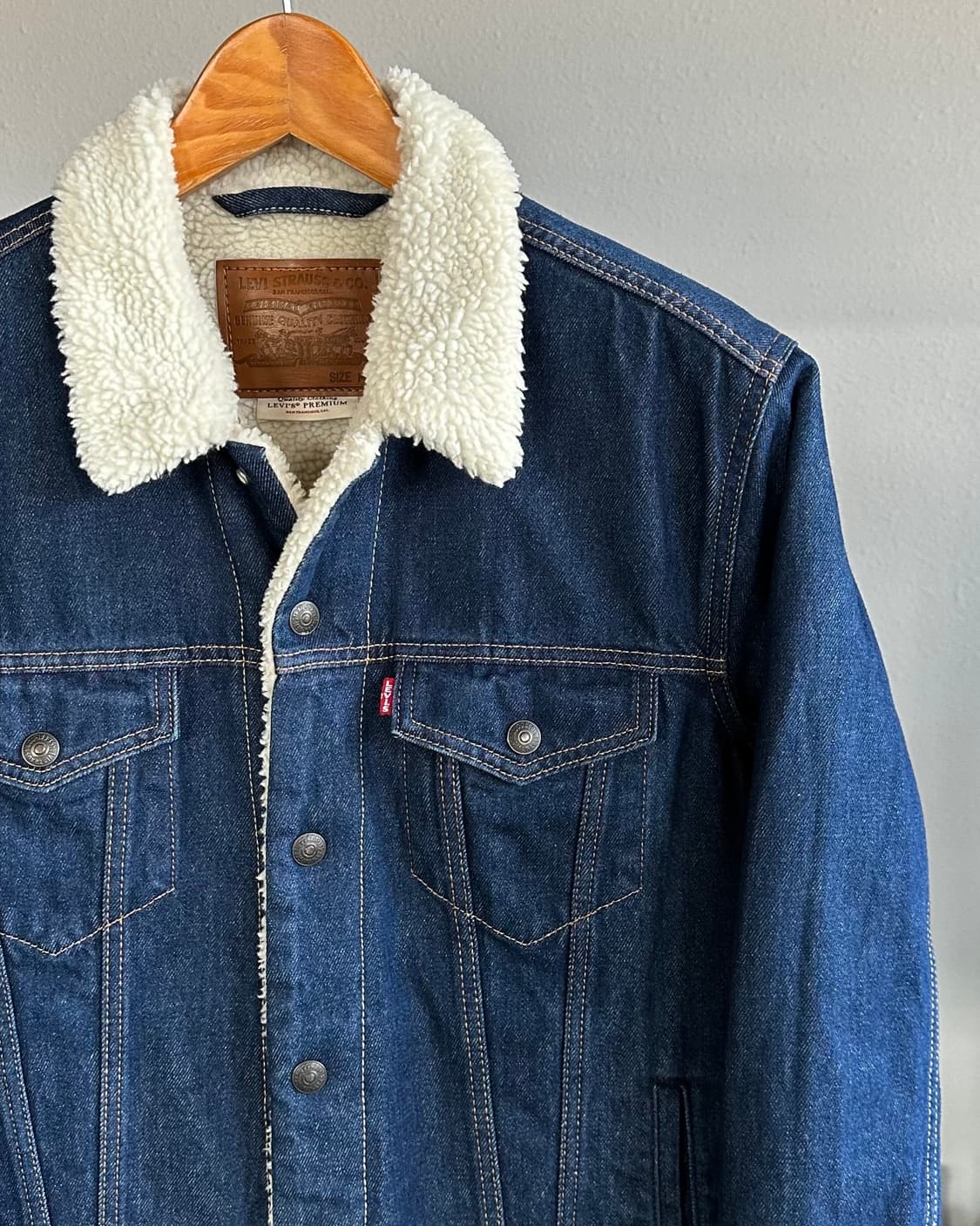 [M]리바이스 프리미엄 BigE 쉐르파 양털 트러커 데님 자켓 상품이미지4