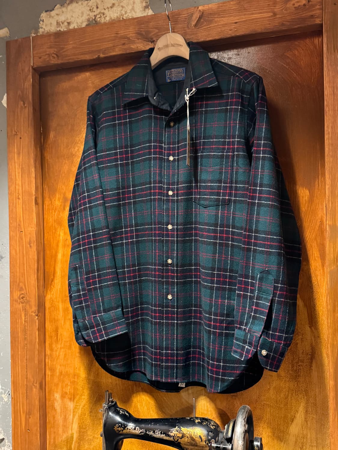 70s 펜들턴 울플란넬 타탄체크셔츠 (M) 상품이미지2