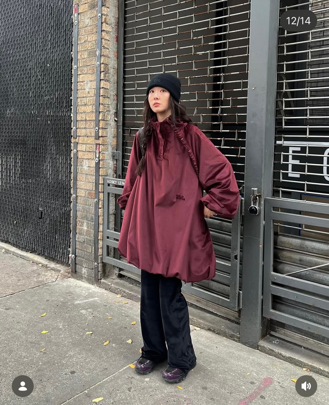 Fletta 플레따 벨벳 후디 드레스 와인 상품이미지2