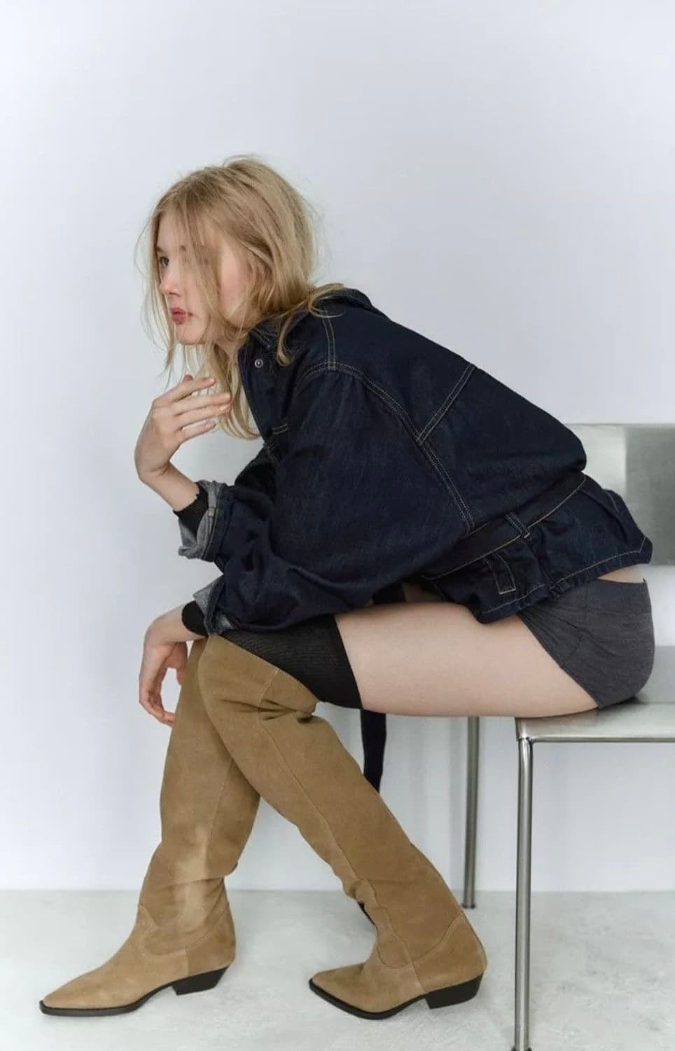 zara 자라 오버사이즈 카우보이 스웨이드 부츠 상품이미지8