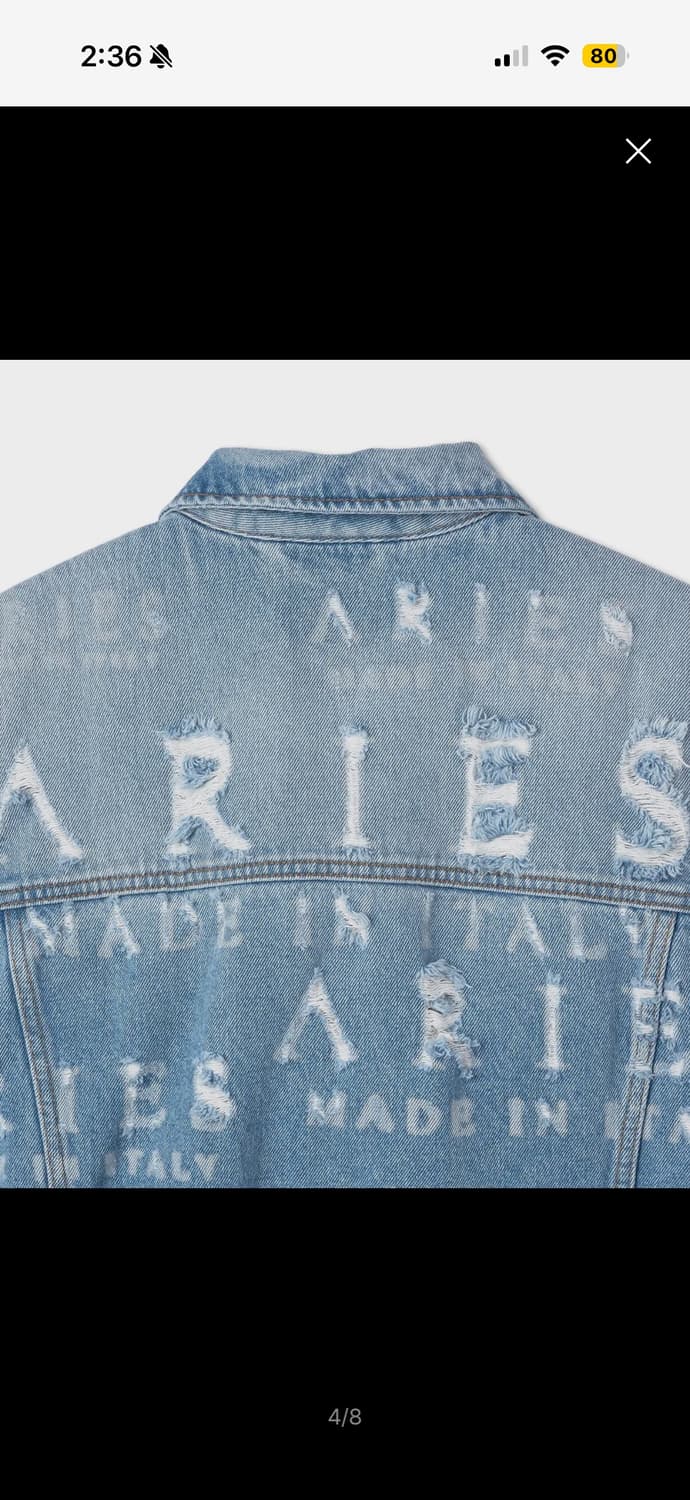 새상품 aries 디스 데님 자켓 상품이미지5