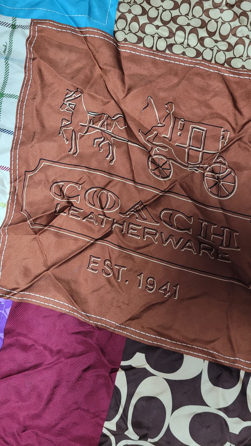 정품 코치 패치워크 실크 스카프 상품이미지2